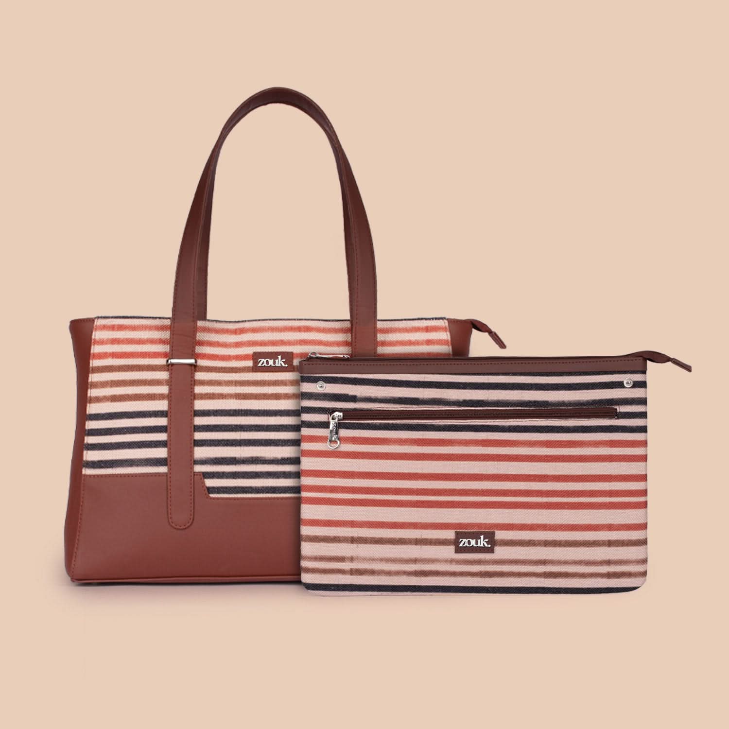 Zouk Qutub Stripes Maya Multitasker Tote Bag