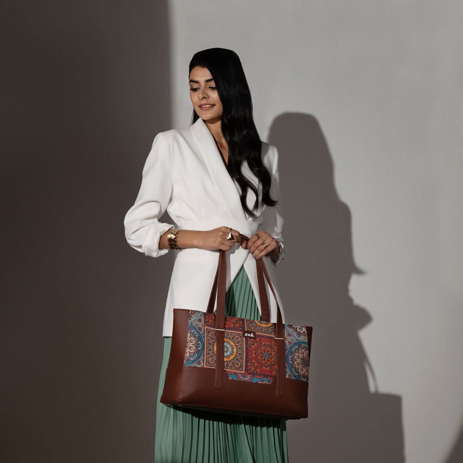 Zouk Multicolor Mandala Print Maya Multitasker Tote Bag