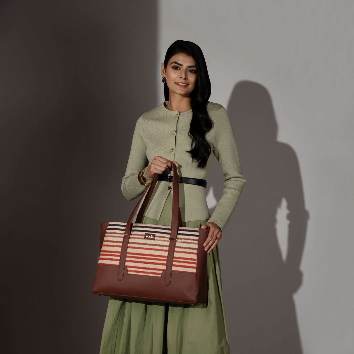 Zouk Qutub Stripes Maya Multitasker Tote Bag