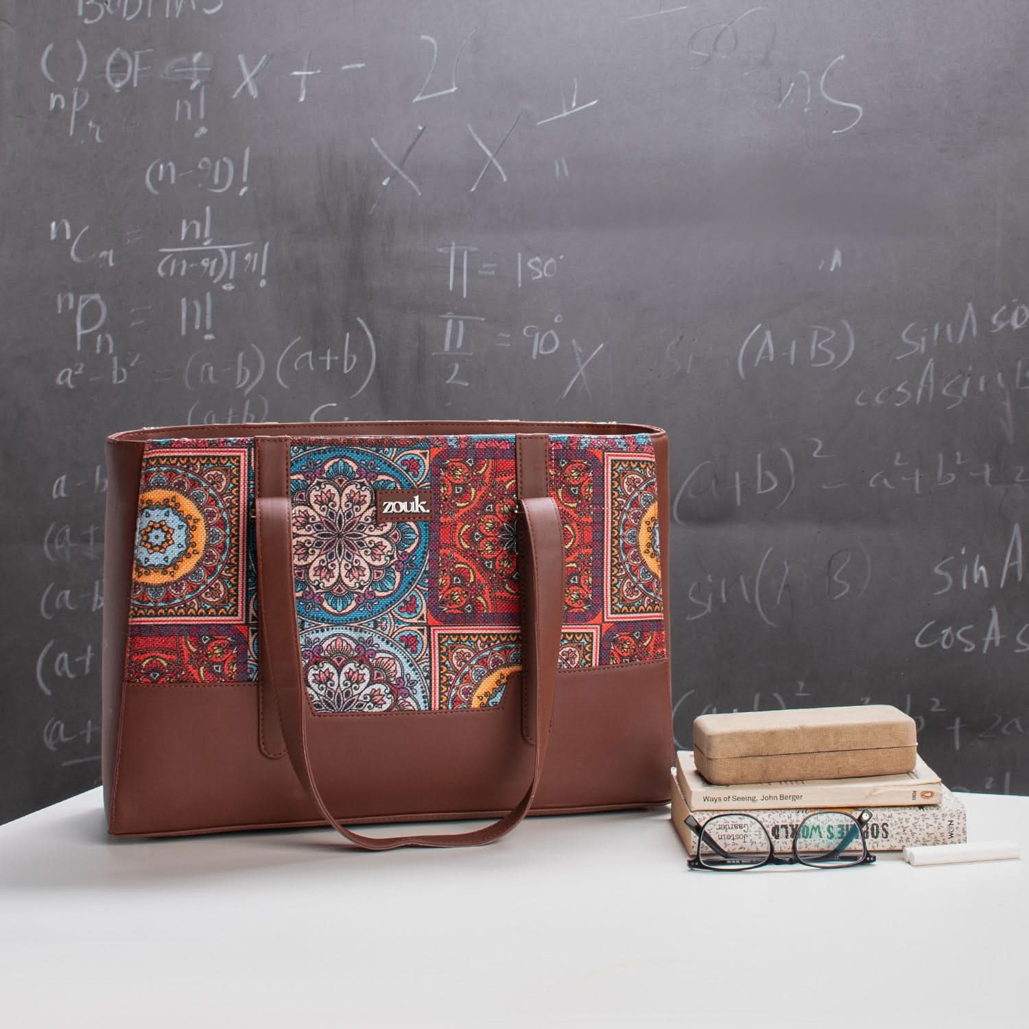 Zouk Multicolor Mandala Print Maya Multitasker Tote Bag