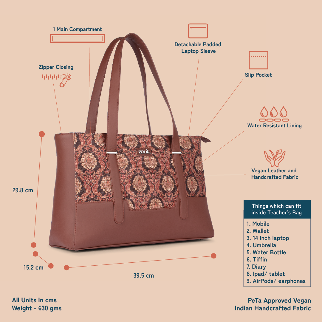 Zouk Jodhpur Damask Maya Multitasker Tote Bag