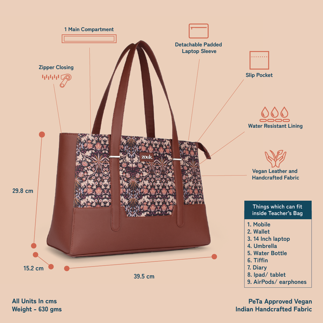 Zouk Kashmir Blooms Maya Multitasker Tote Bag