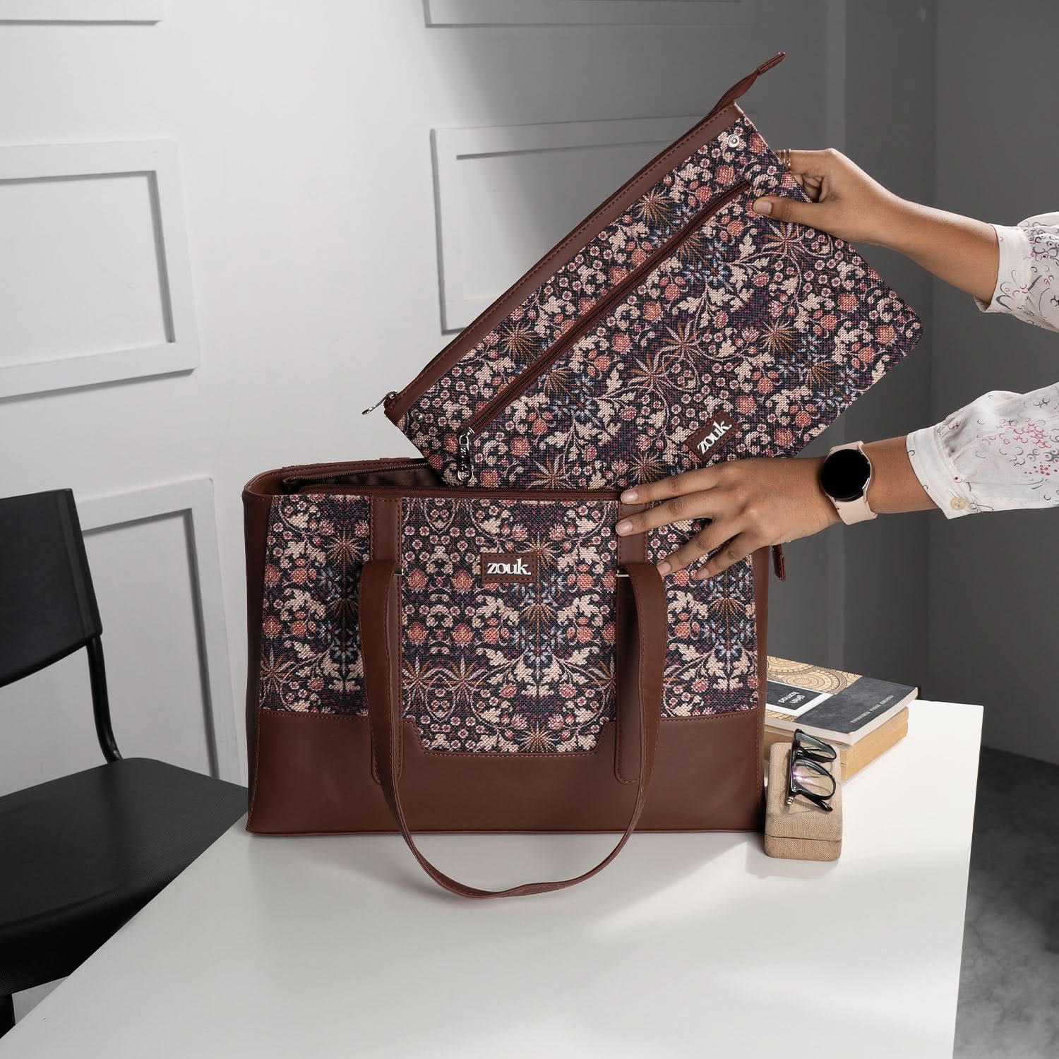 Zouk Kashmir Blooms Maya Multitasker Tote Bag
