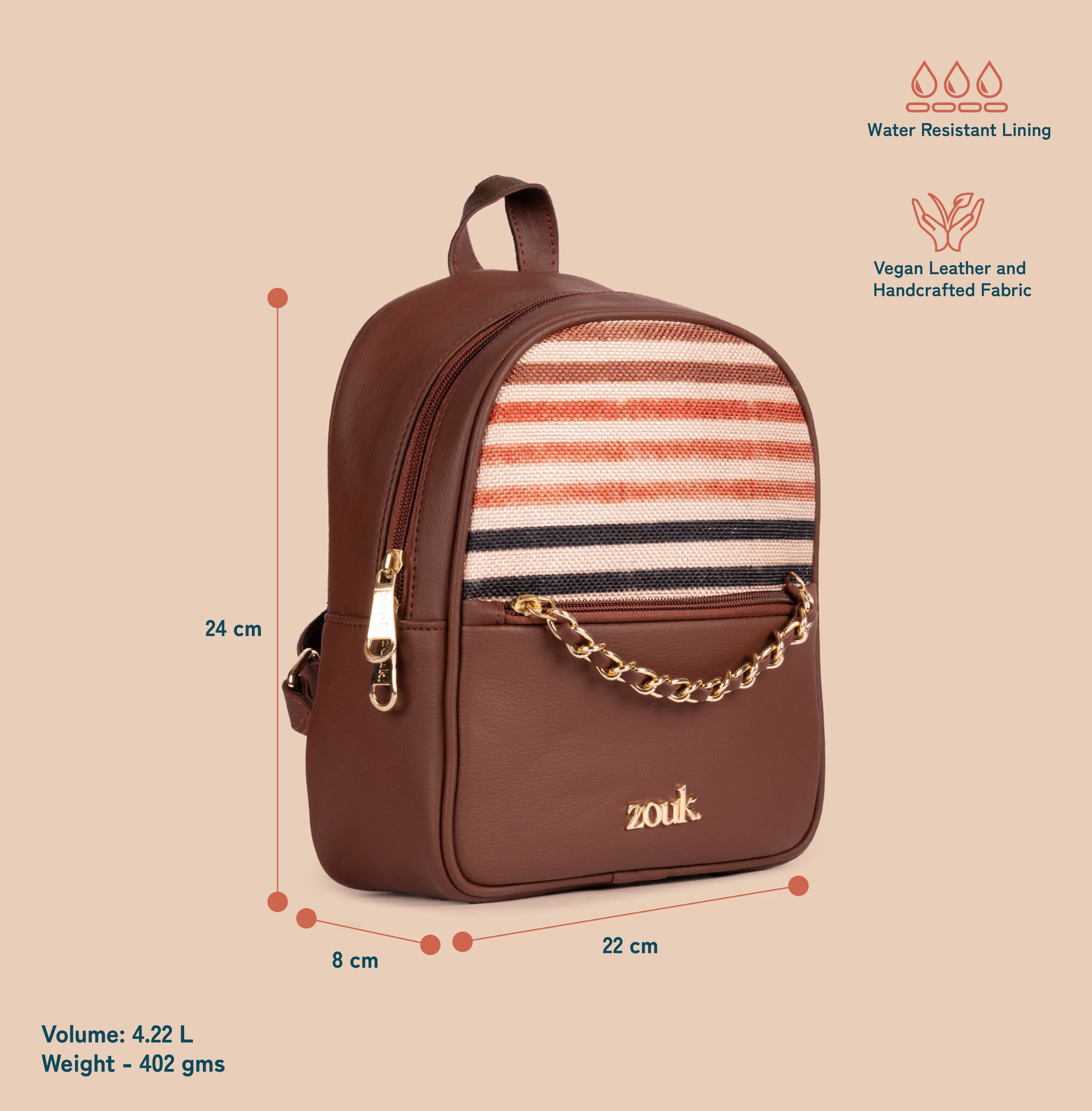 Mayra Mini-Daypack - Qutub Stripes