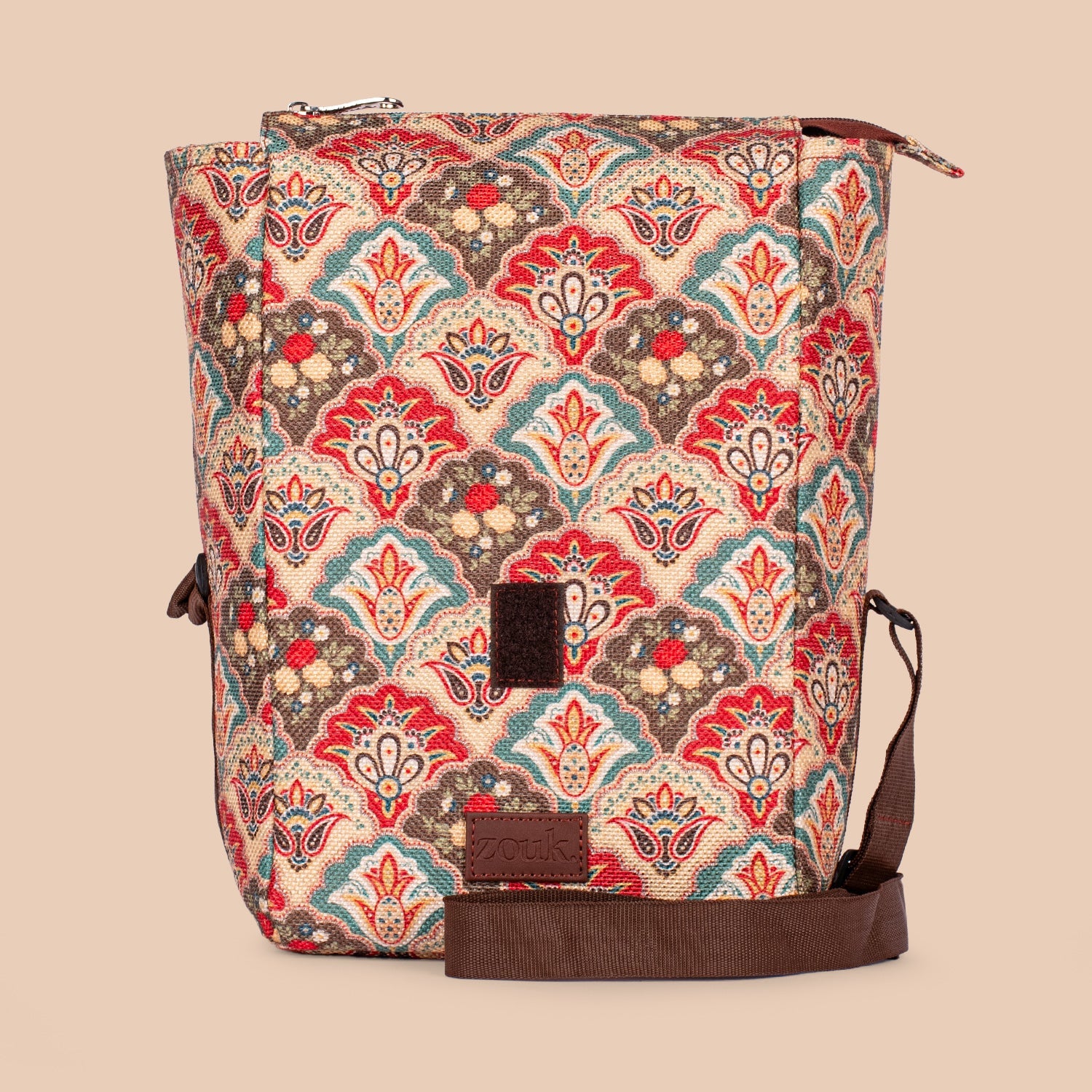 ZIP-Mughal Art Multicolor Roll Up Lunch Bag