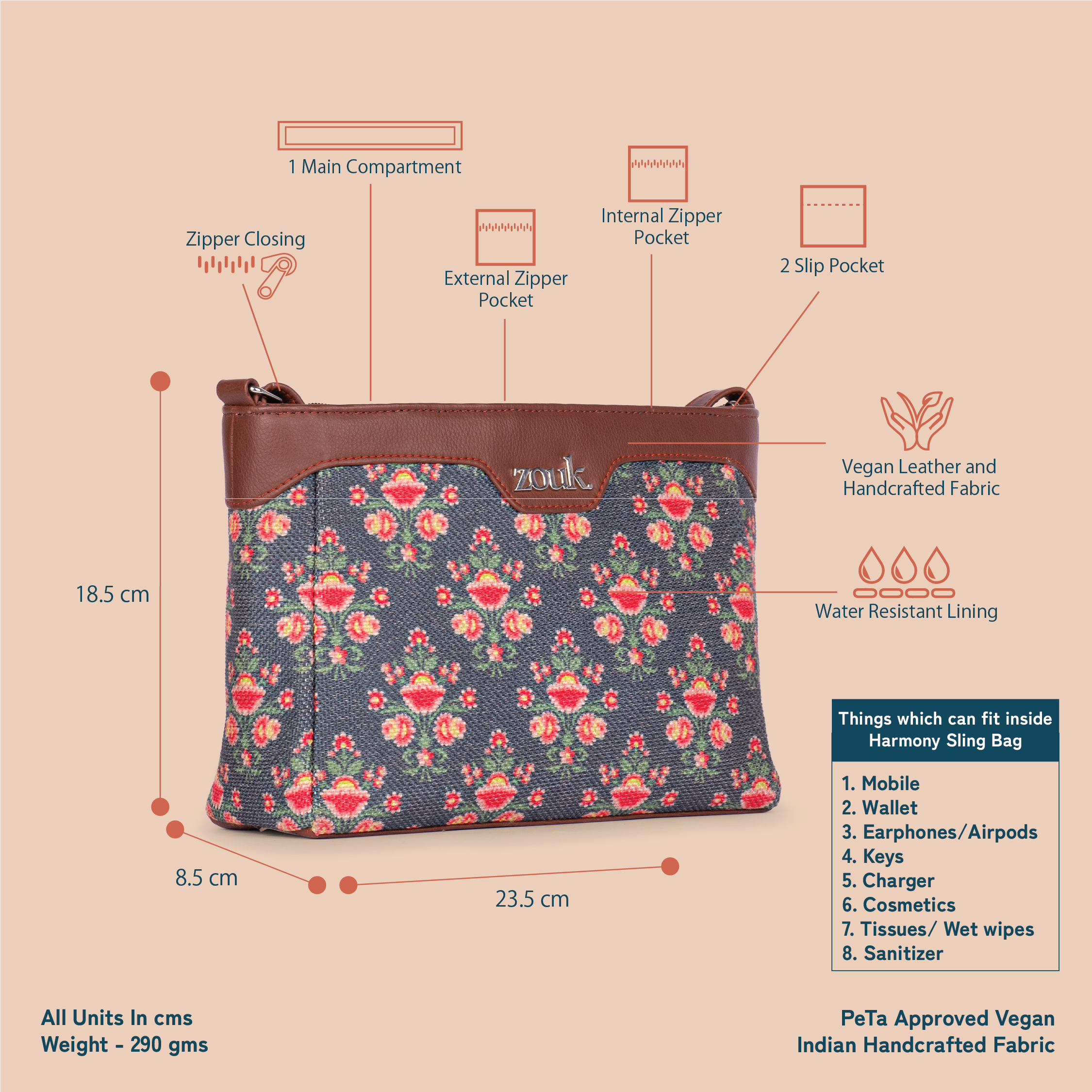 Mughal Garden Print Harmony Sling Bag