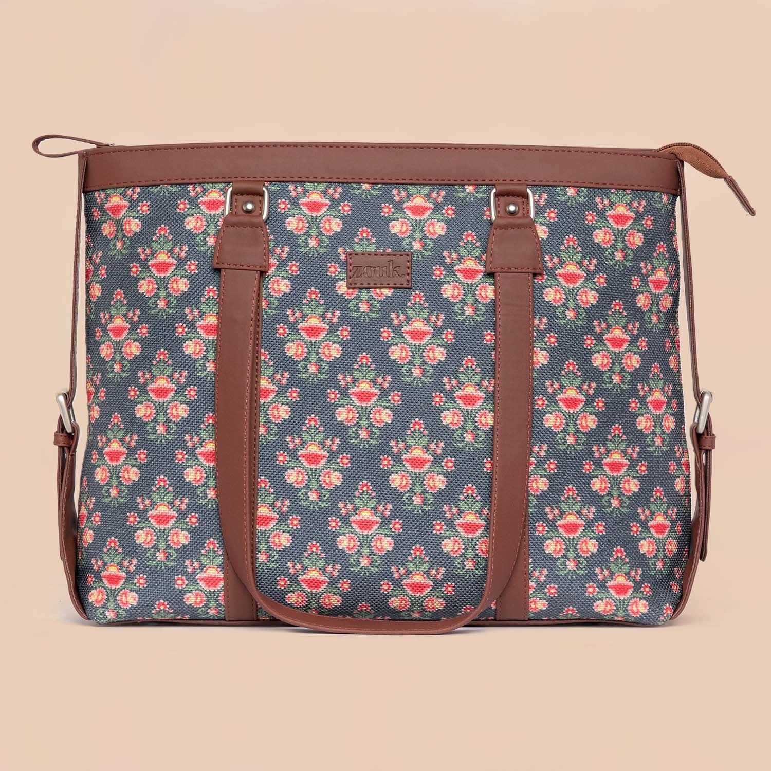 Mughal Garden Print & Mughal Art Multicolor - Women's Office Bag & Everyday Tote Bag Combo