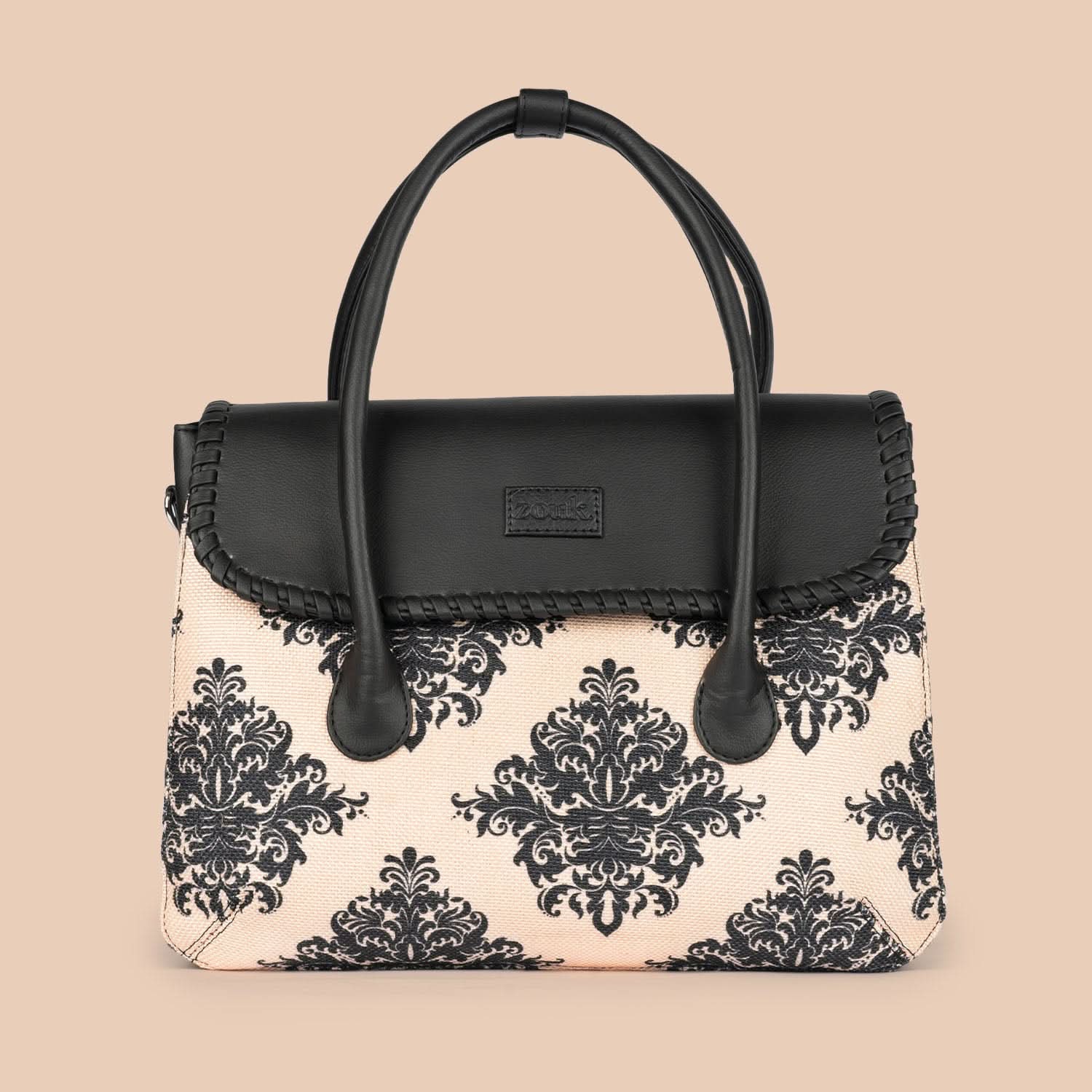 Mughal Motif & Royal Indian Peacock Motif - SAK Satchel & Classic Zipper Wallet Combo