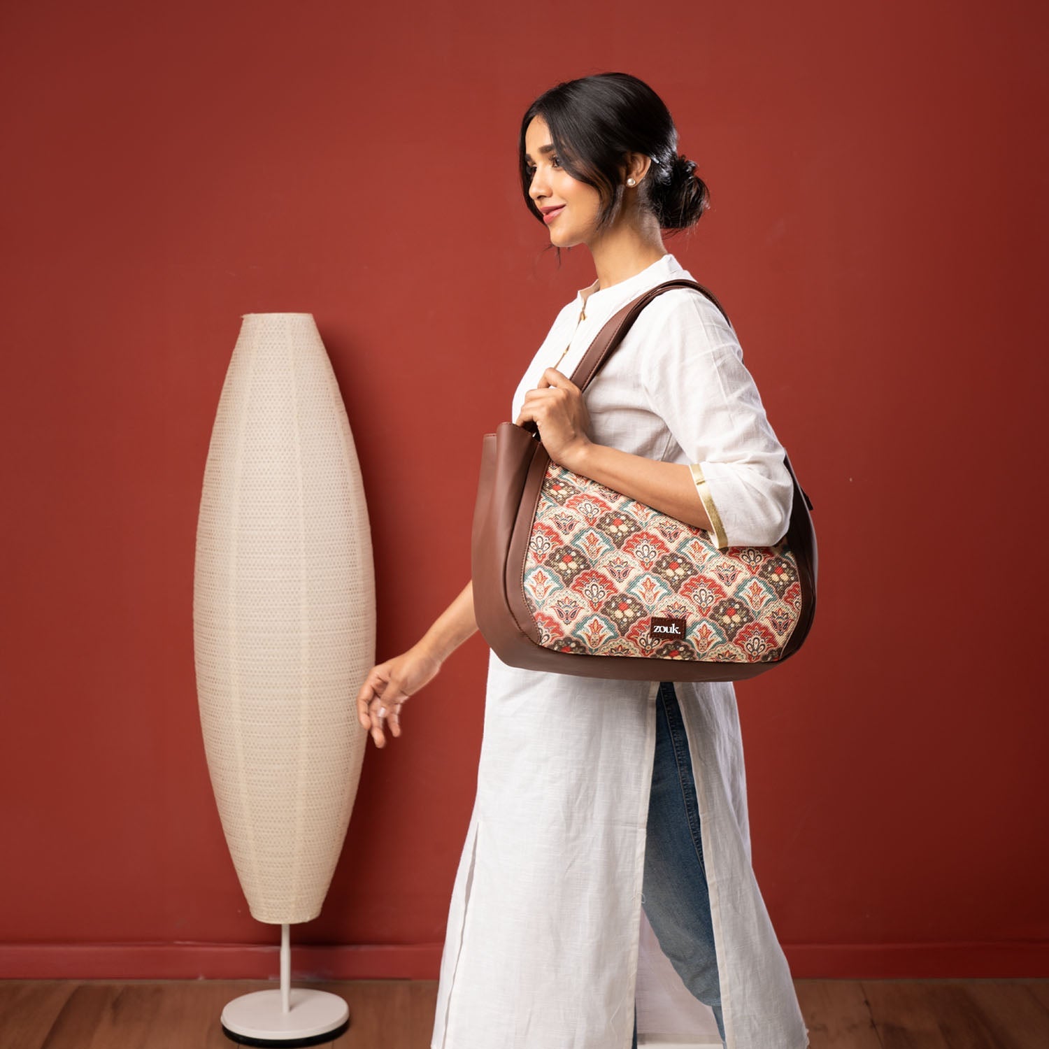 ZIP-Mughal Art Multicolor Luna Handbag