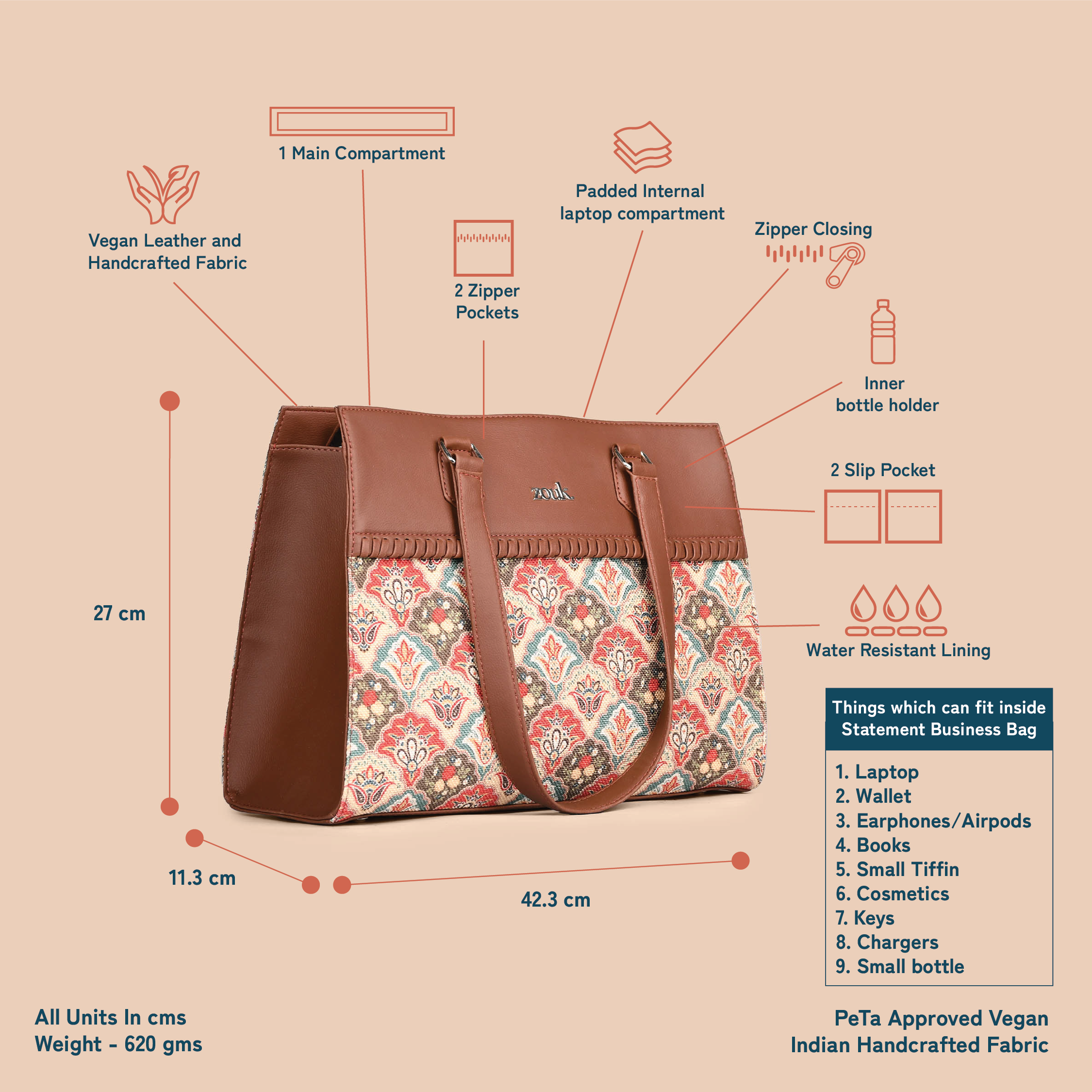 Mughal Art Multicolor Statement Business Bag