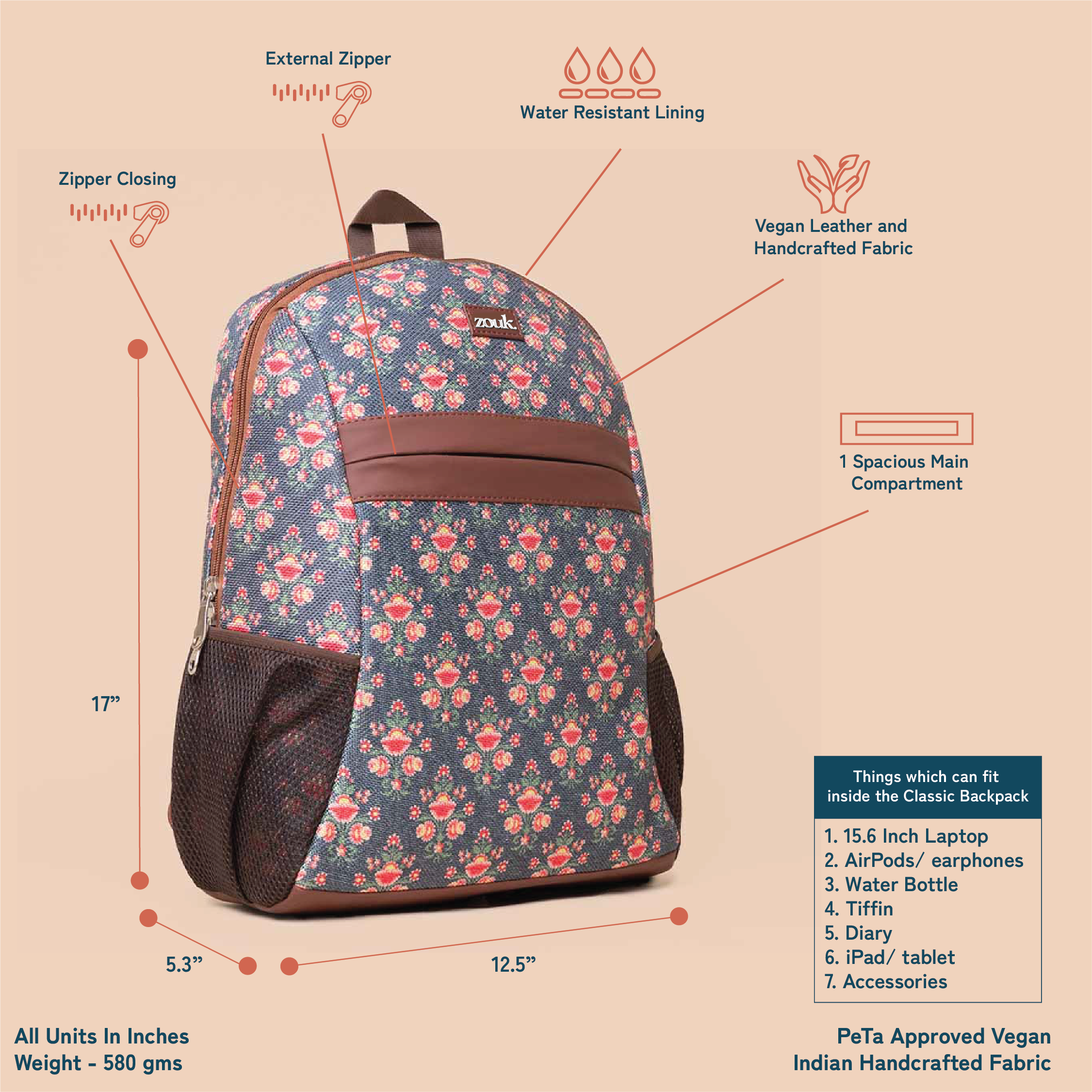 Mughal Garden Print Classic Backpack