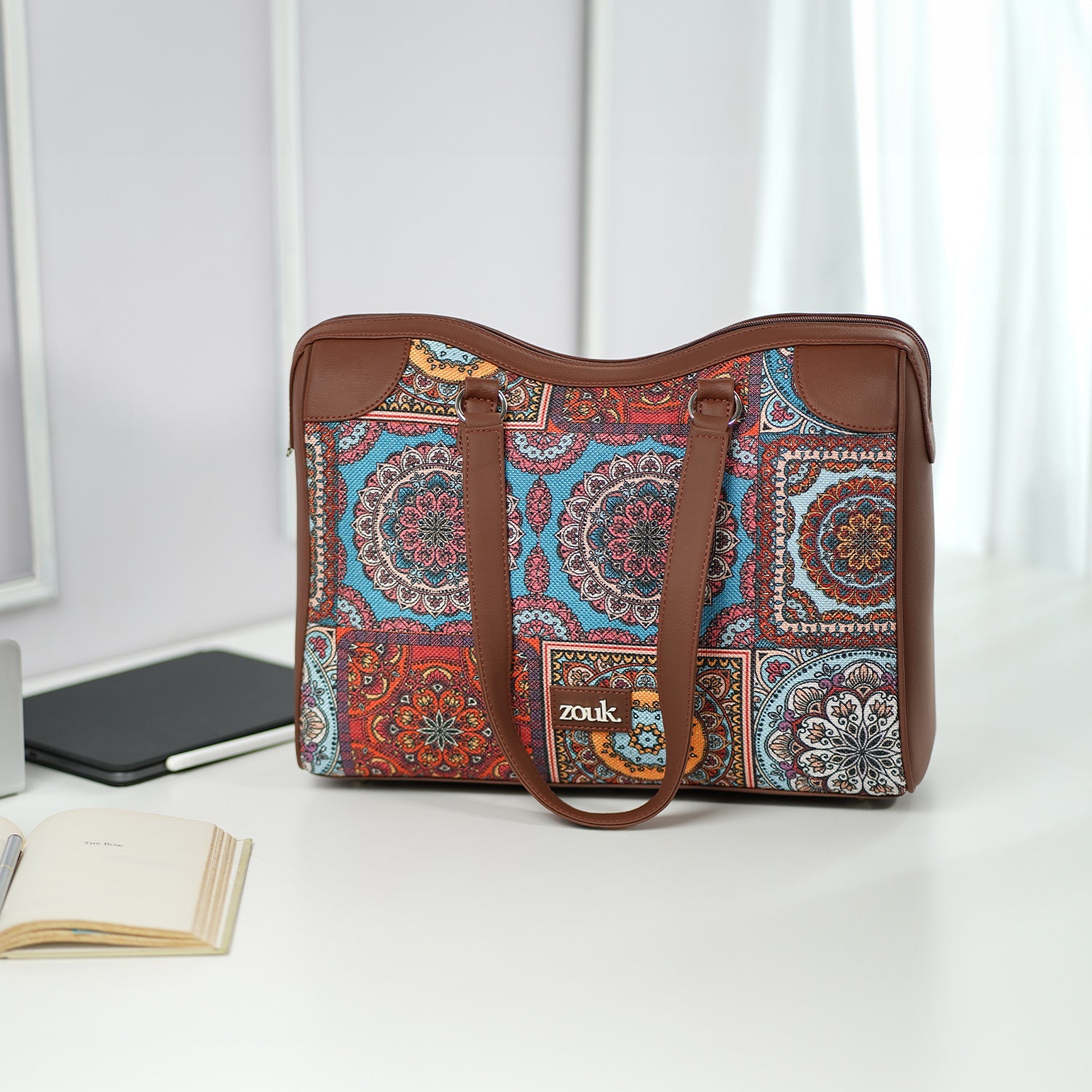ZIP-Multicolor Mandala Print Conference Office Bag
