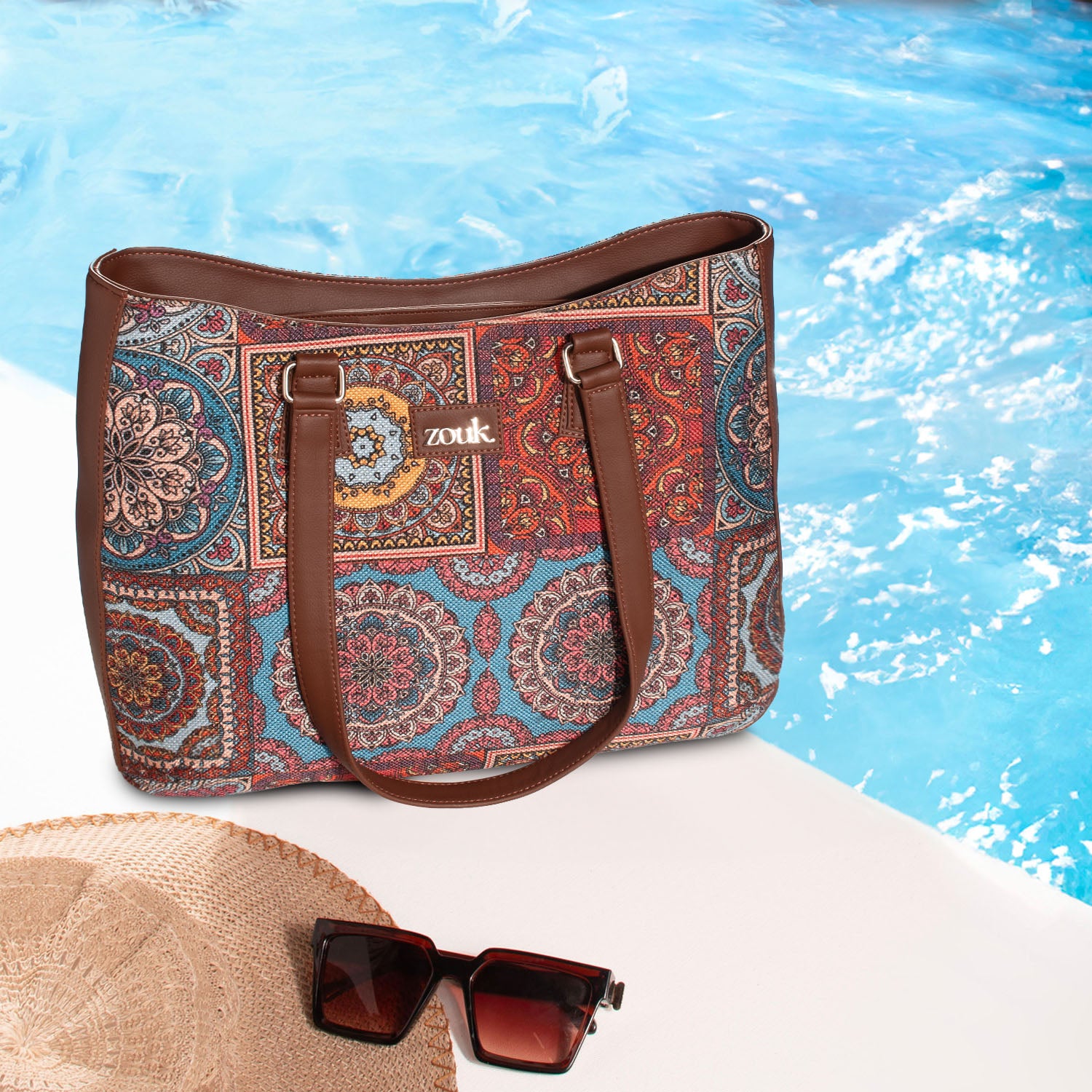 Multicolor Mandala Print Getaway Tote Bag