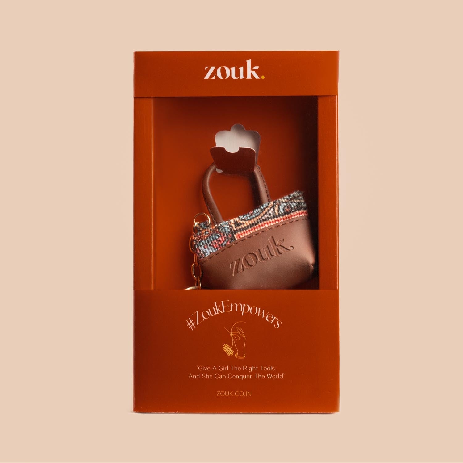 ZIP-Multicolor Mandala Print Power Potli Keychain