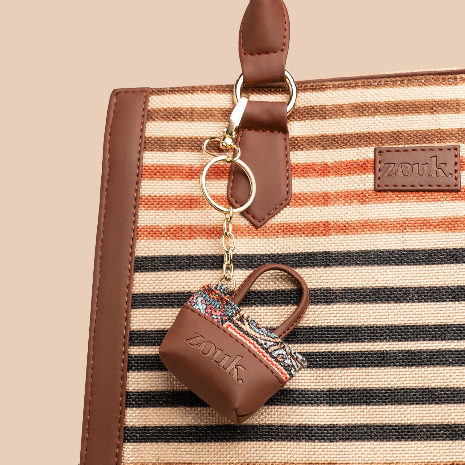 ZIP-Multicolor Mandala Print Power Potli Keychain