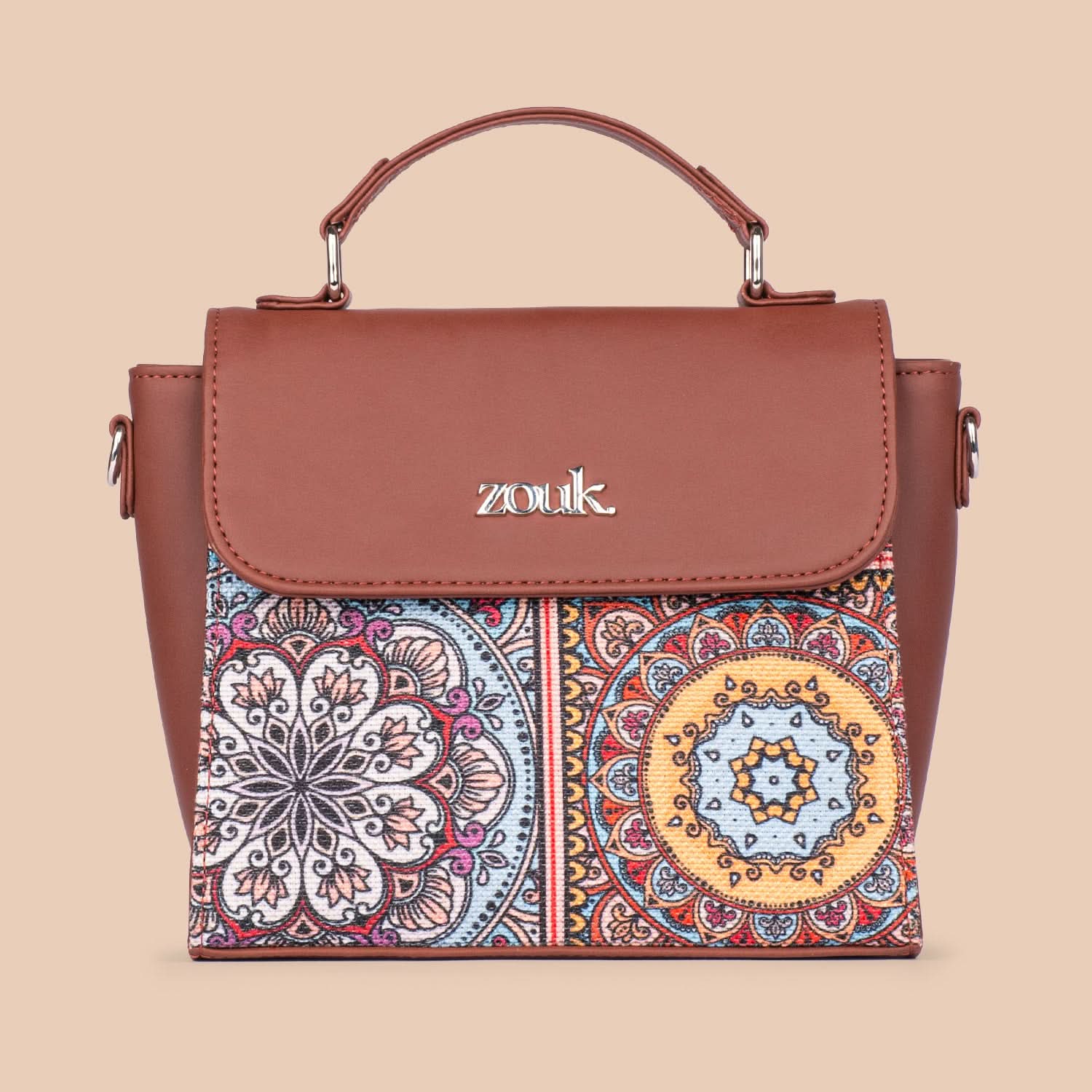 Multicolor Mandala Print Statement Sling Bag