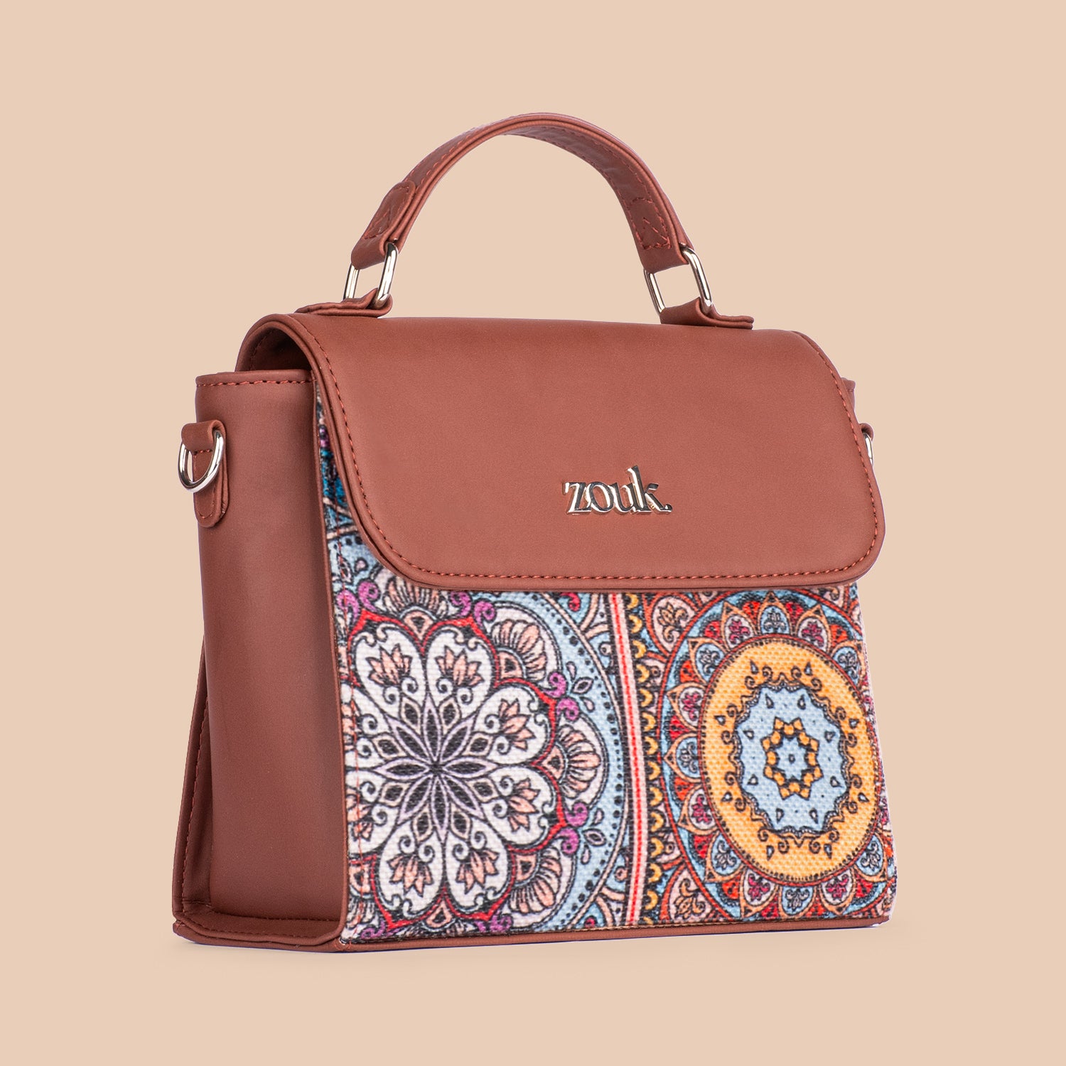 Multicolor Mandala Print Statement Sling Bag