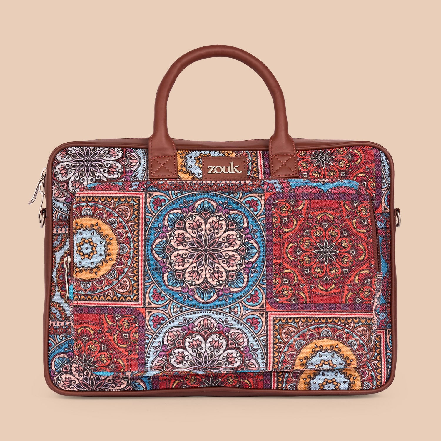 Multicolor Mandala Print Laptop Bag