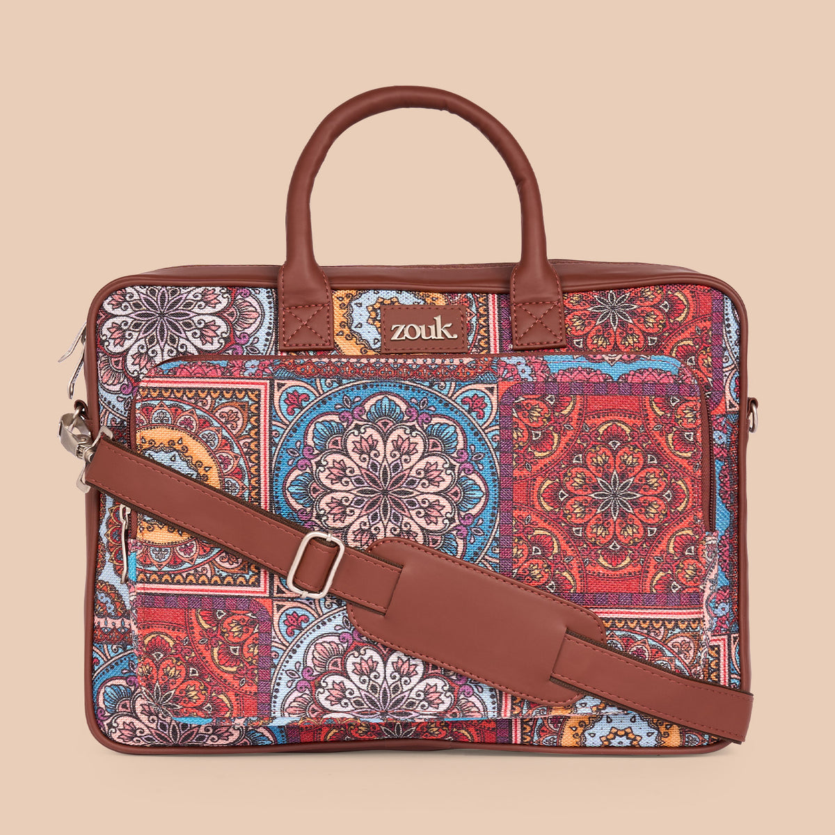 Multicolor Mandala Print Laptop Bag