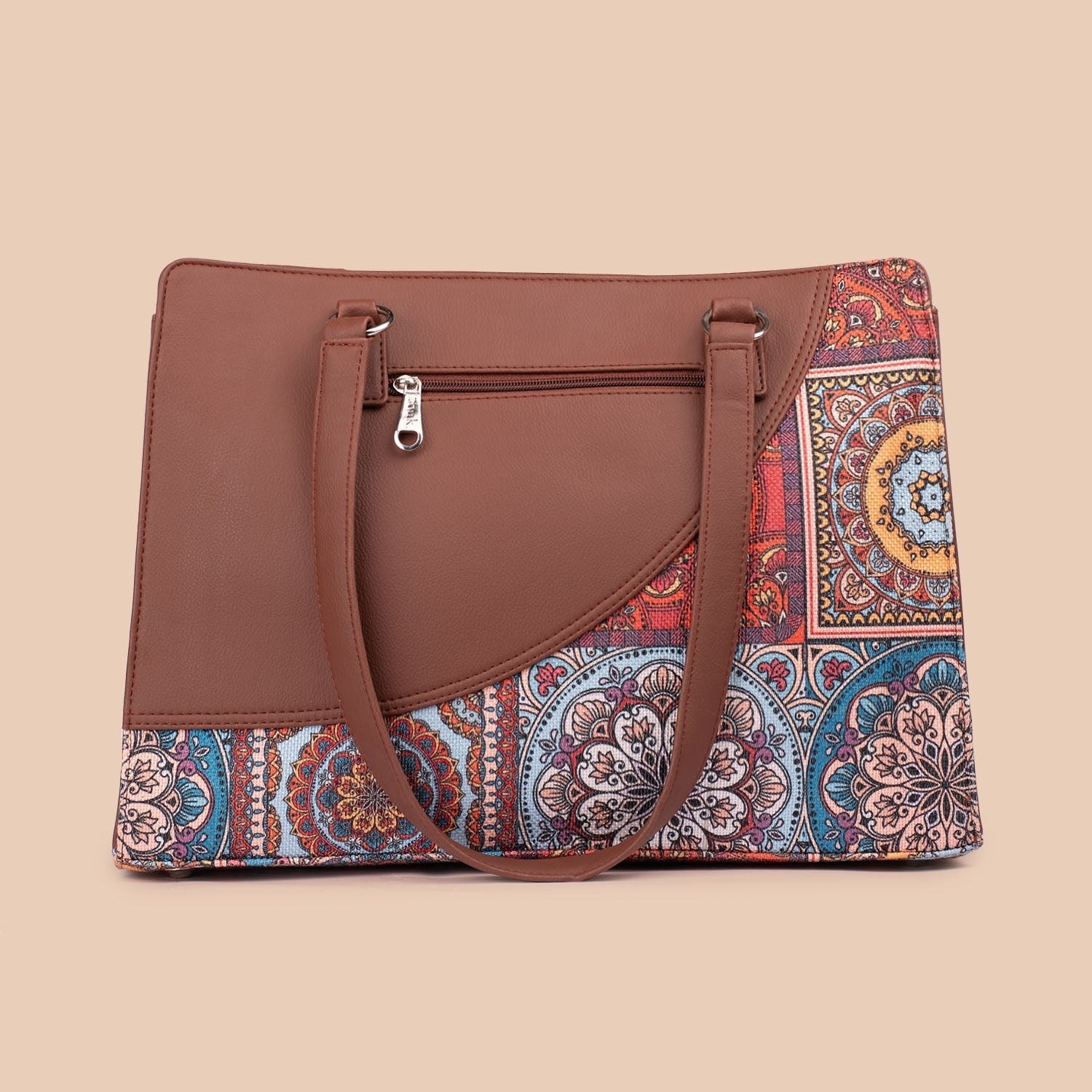 ZIP-Multicolor Mandala Print Office Essential Bag