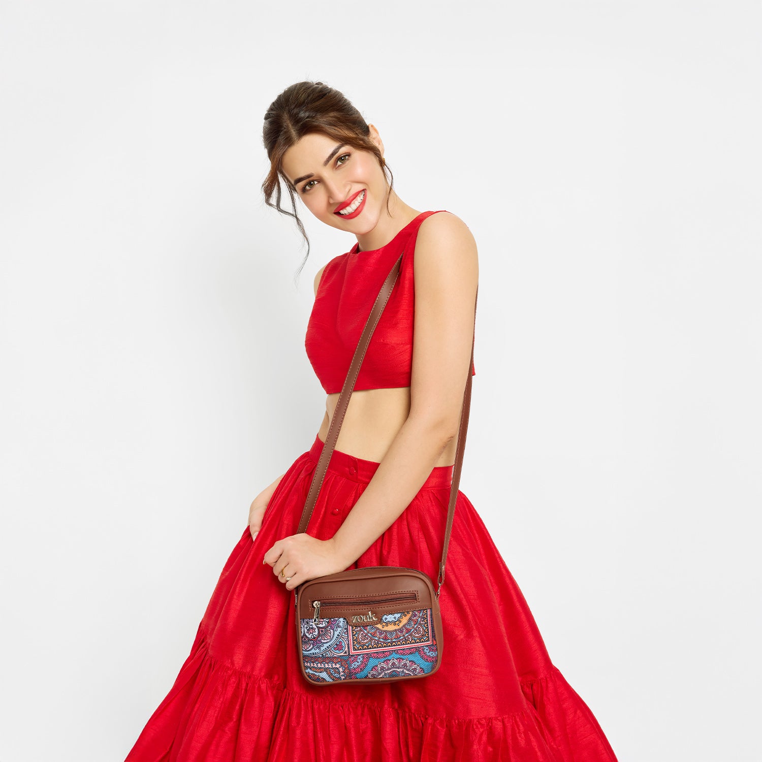 Multicolor Mandala Print Sling Bag