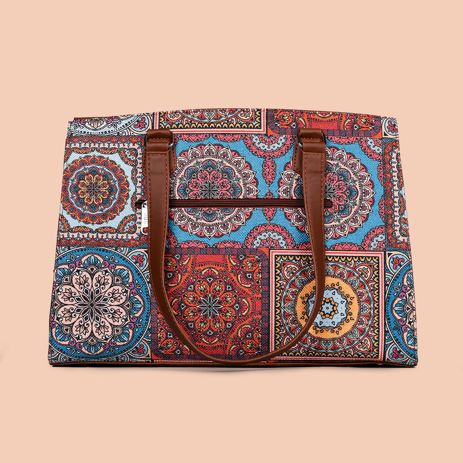 Multicolor Mandala Print Statement Business Bag