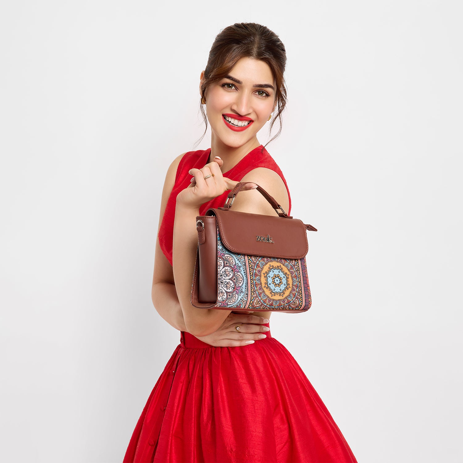 Multicolor Mandala Print Statement Sling Bag