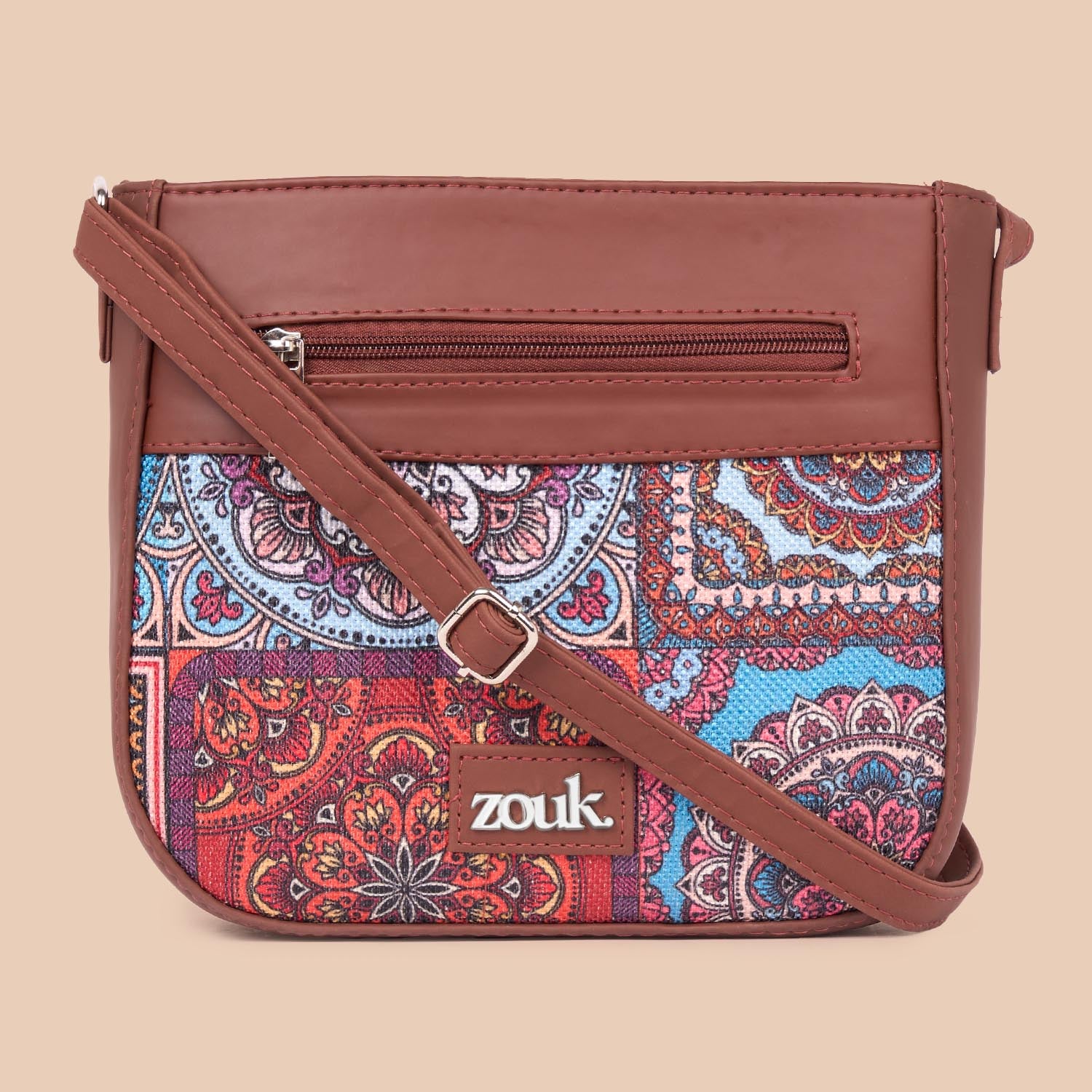 Multicolor Mandala Print U-Shaped Sling Bag