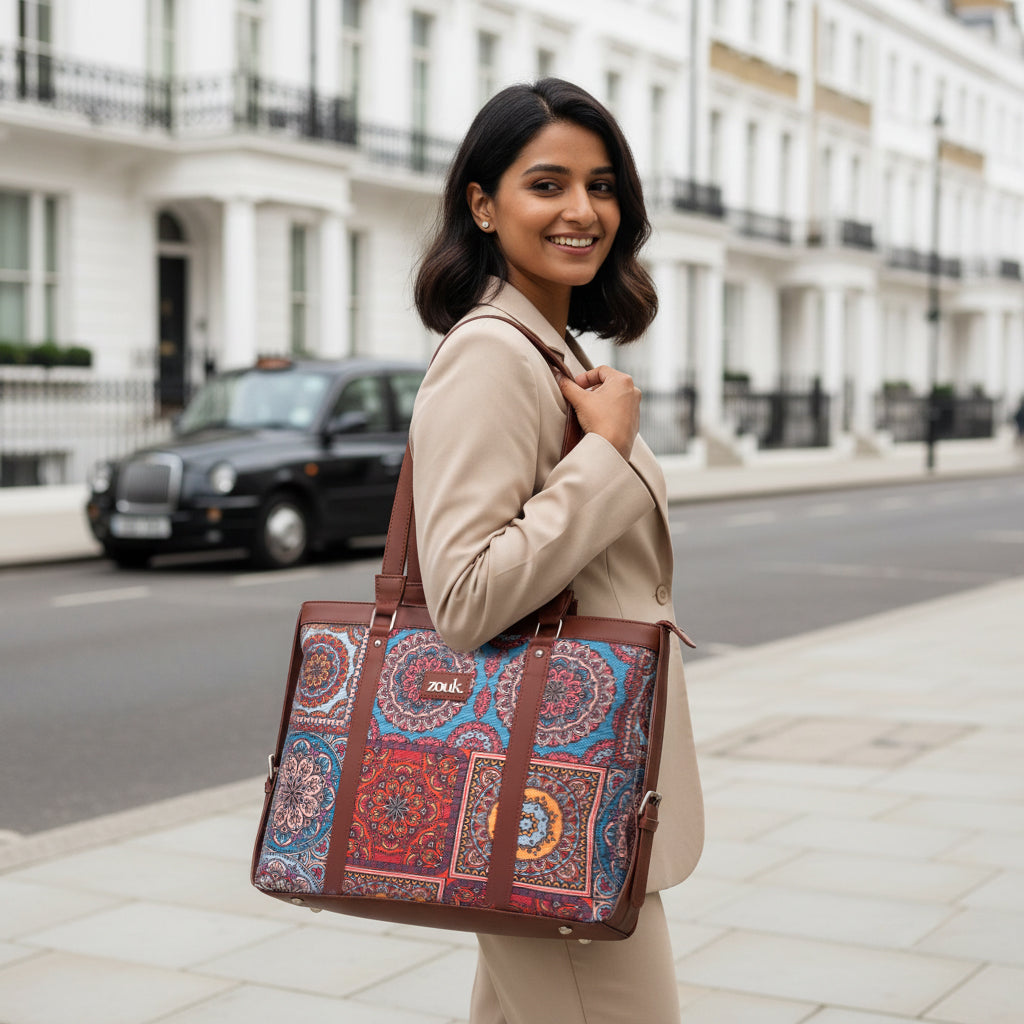Multicolor Mandala Print Women's Office Bag