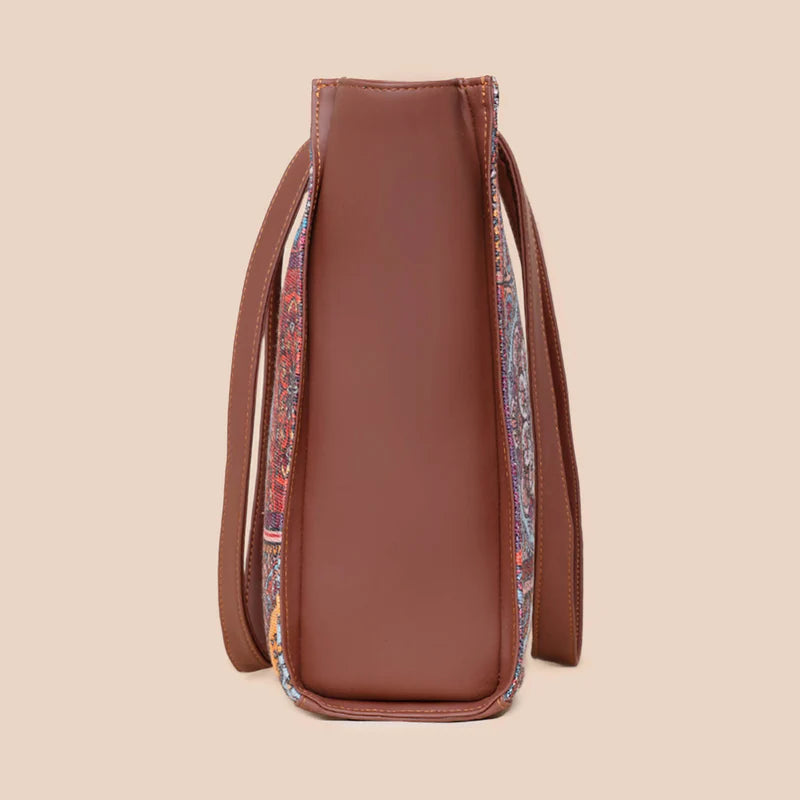 Multicolor Mandala Print & Gwalior Weaves - Office Tote Bag & Flap Sling Bag Combo