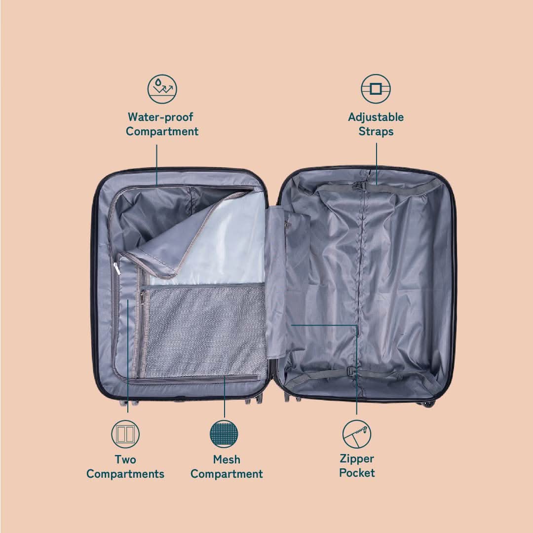 Indus Lattice Green Amorah Trolley Bag (Cabin)