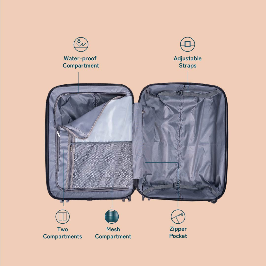 Indus Lattice Red Amorah Trolley Bag (Medium)