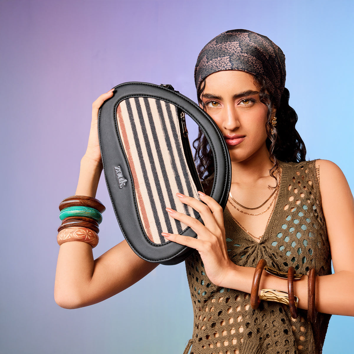 Nadia Sling Bag - Qutub Stripes