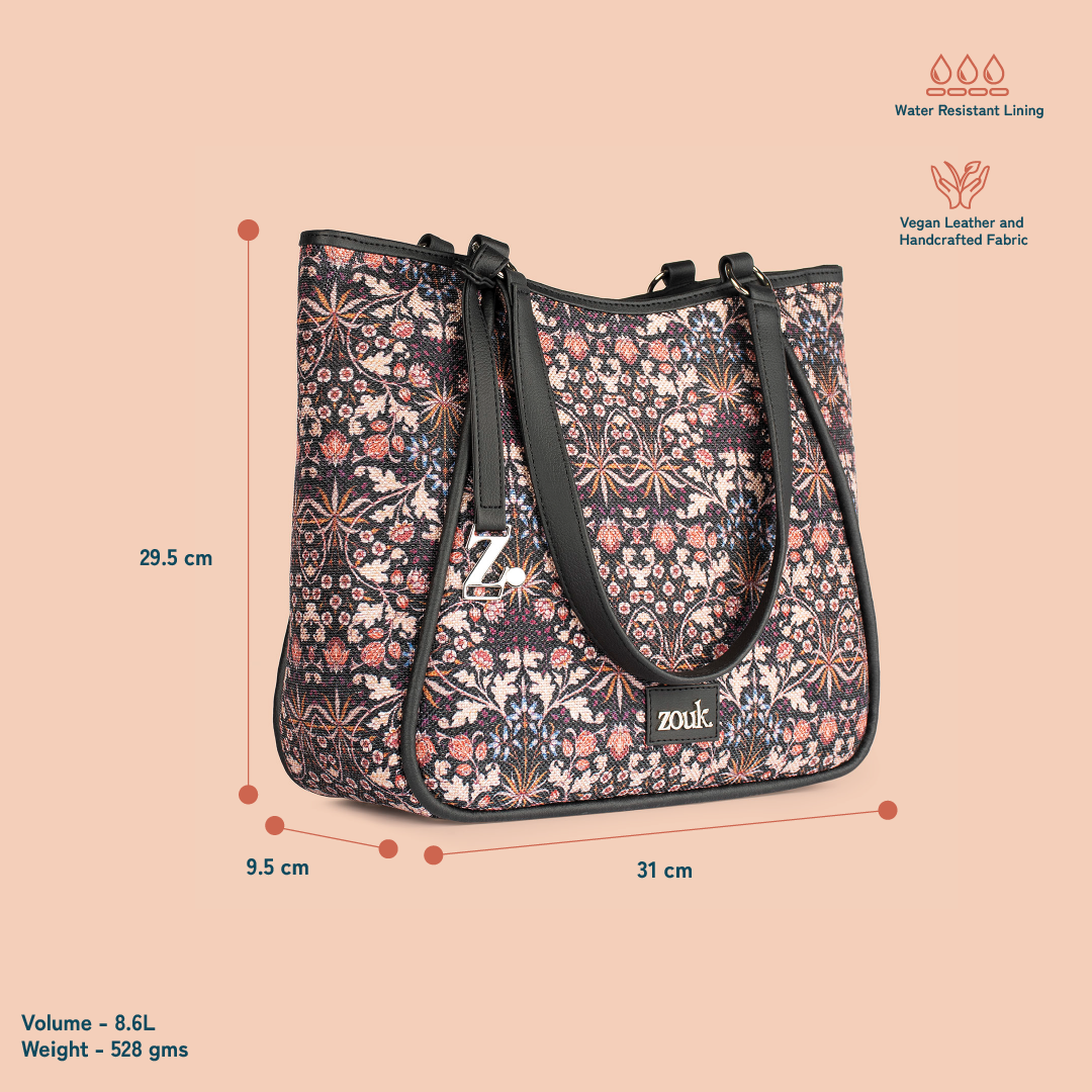 Rhea Kapoor Naisha Tote Bag - Kashmir Blooms