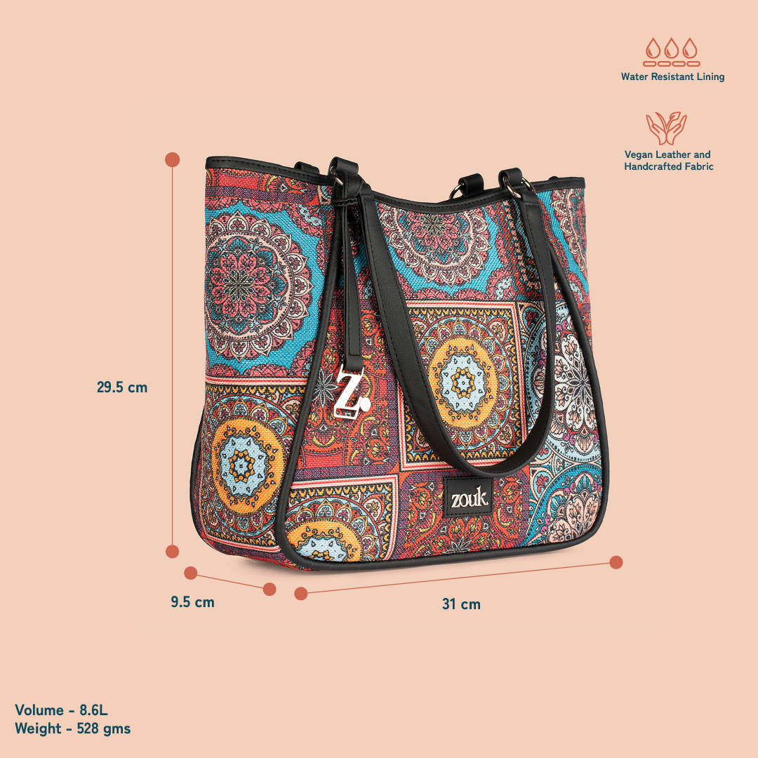 Rhea Kapoor Naisha Tote Bag - Multicolor Mandala Print