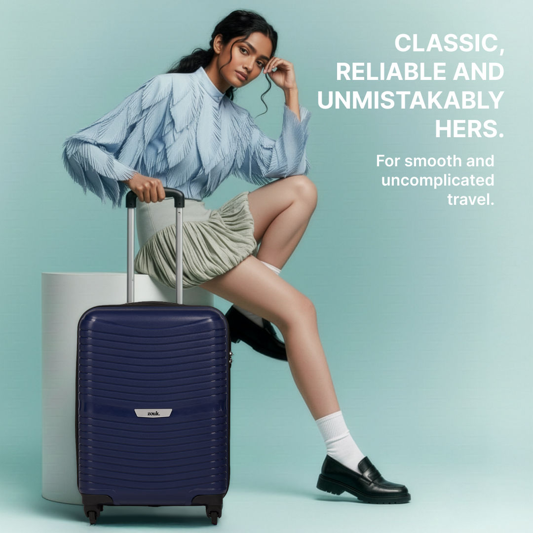 Navy Zoya Trolley Bag (Cabin)