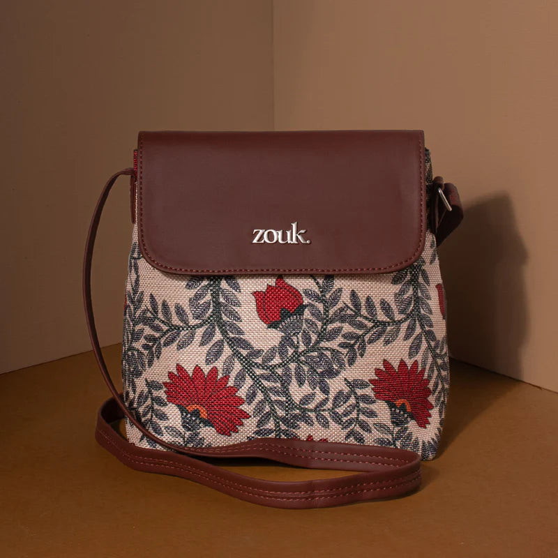 Taj Guldasta Statement Business Bag & Nawabi Couture Flap Sling Bag & FloMotif Chain Wallet Combo