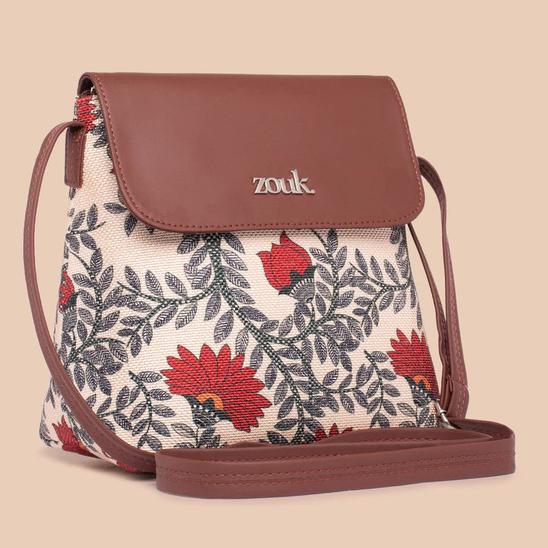 Taj Guldasta Statement Business Bag & Nawabi Couture Flap Sling Bag & FloMotif Chain Wallet Combo