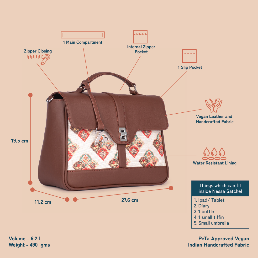 ZIP-Kriti Sanon - Seashell Motif White Nessa Satchel