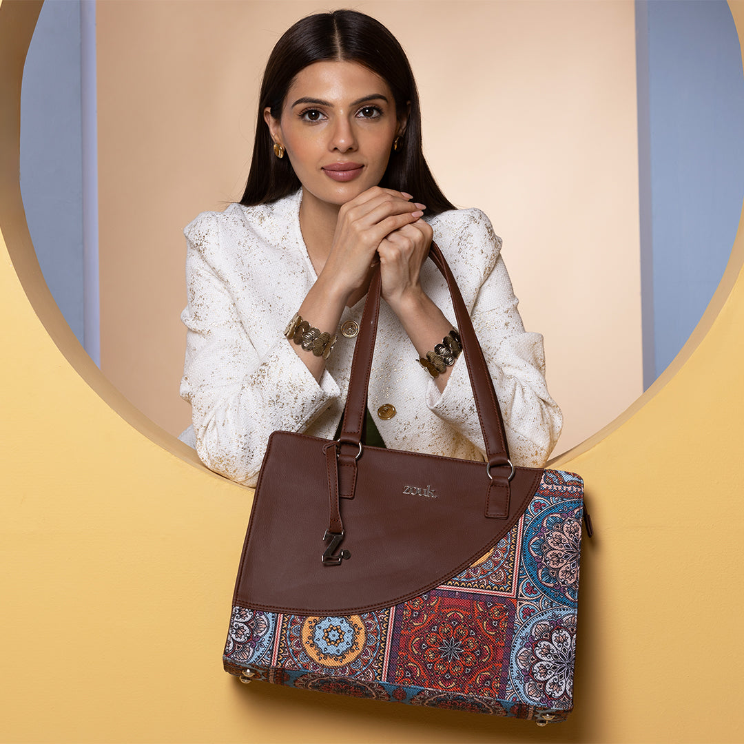 Multicolor Mandala Print Office Essential Bag