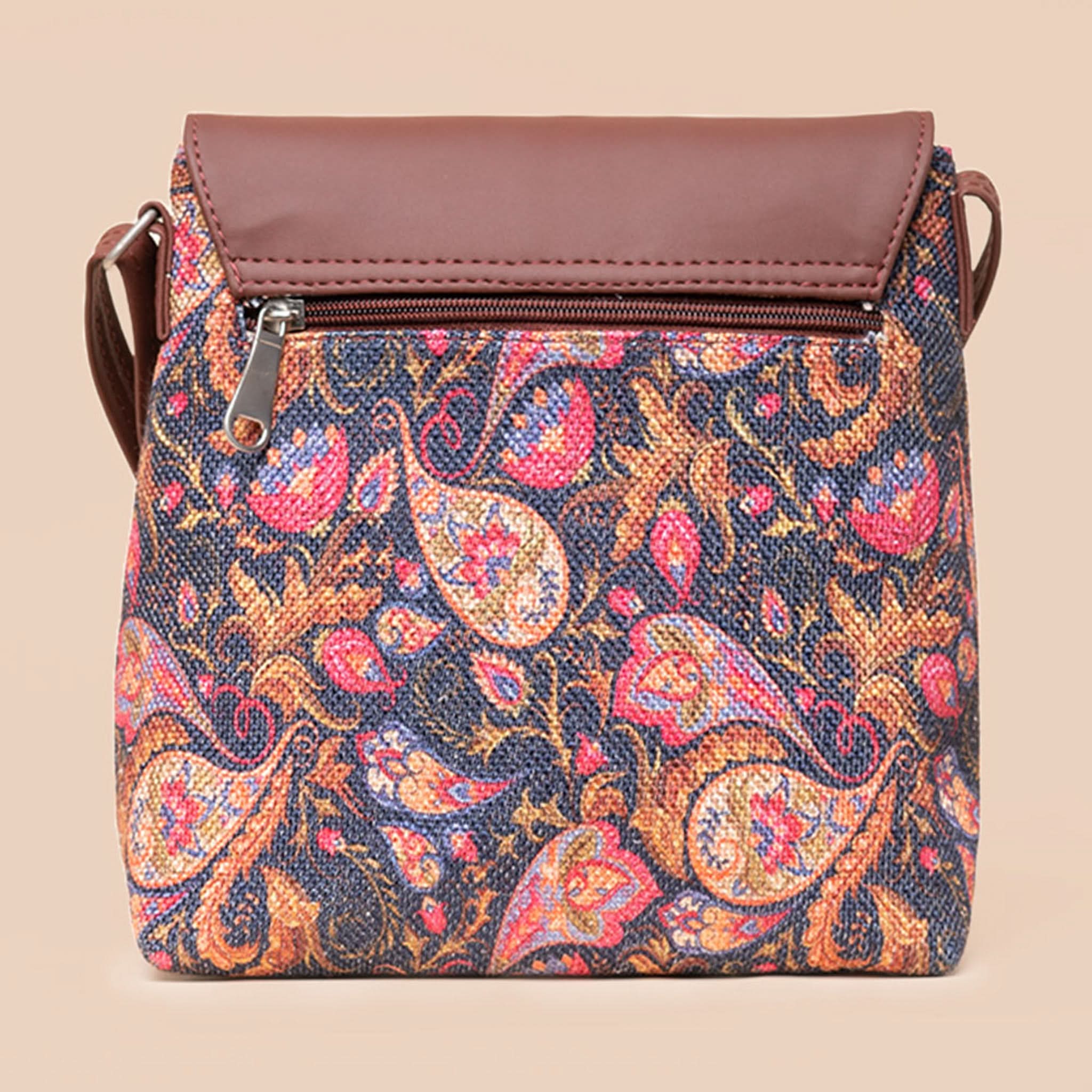 Mughal Art Multicolor & Paisley Print - Everyday Tote Bag & Flap Sling Bag Combo