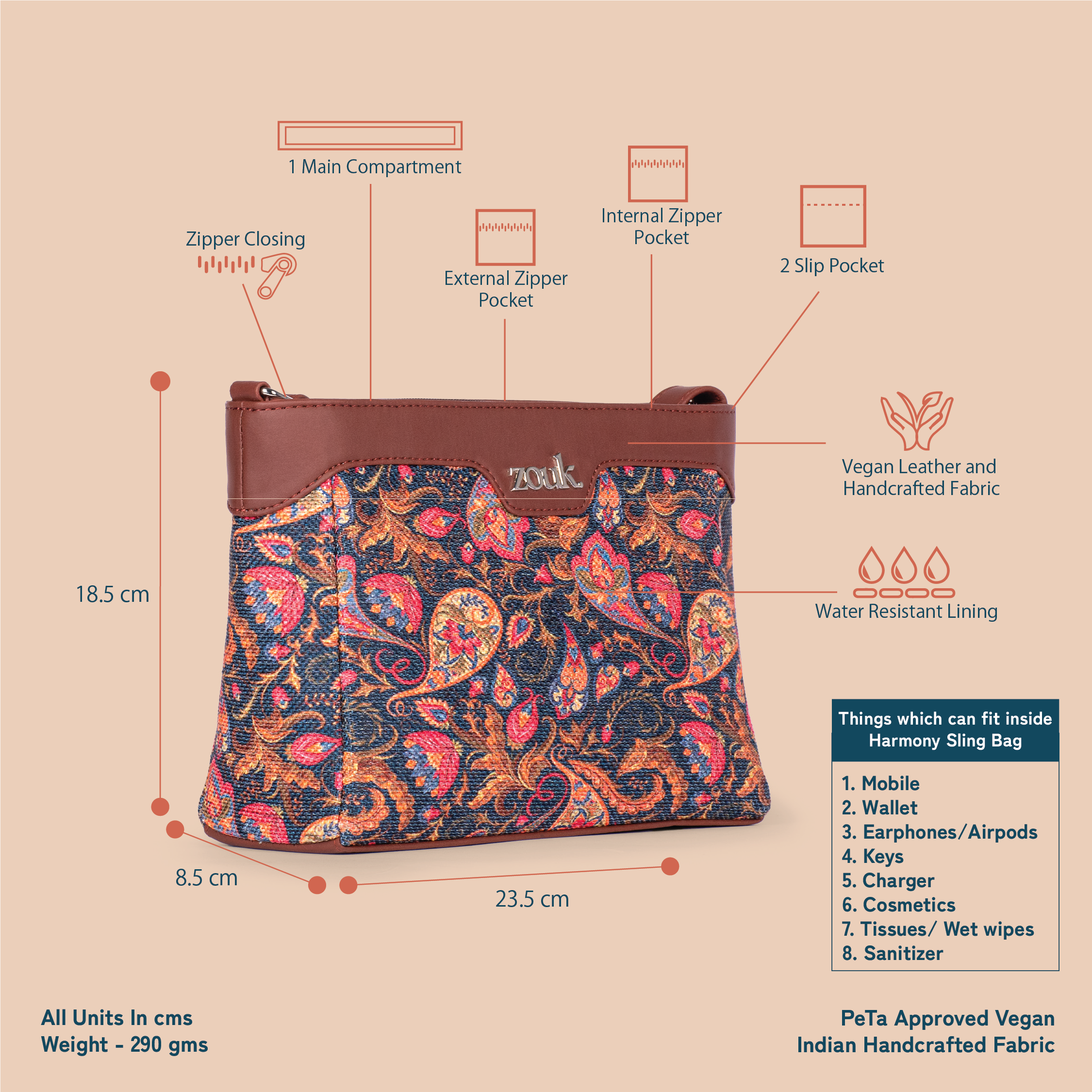 Paisley Print Harmony Sling Bag