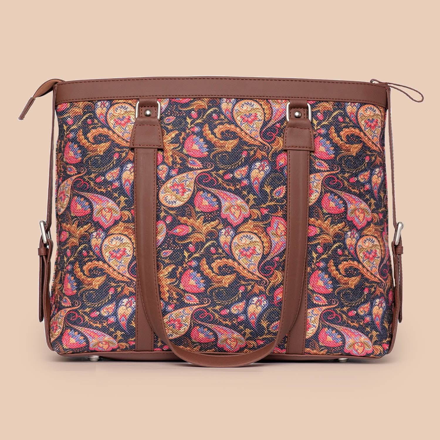 Paisley Print & FloLov - Women's Office Bag & Classic Zipper Wallet Combo