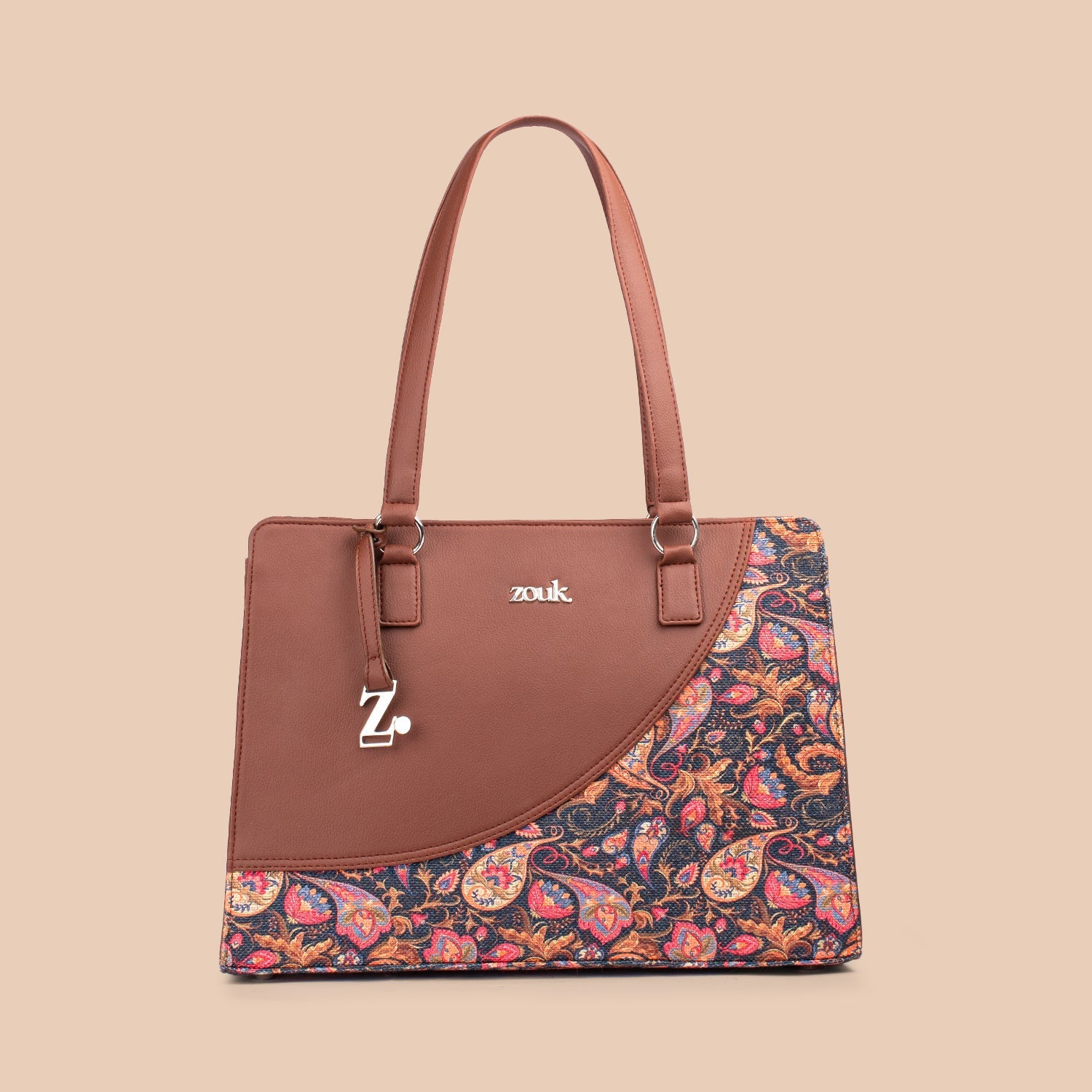 ZIP-Paisley Print Office Essential Bag