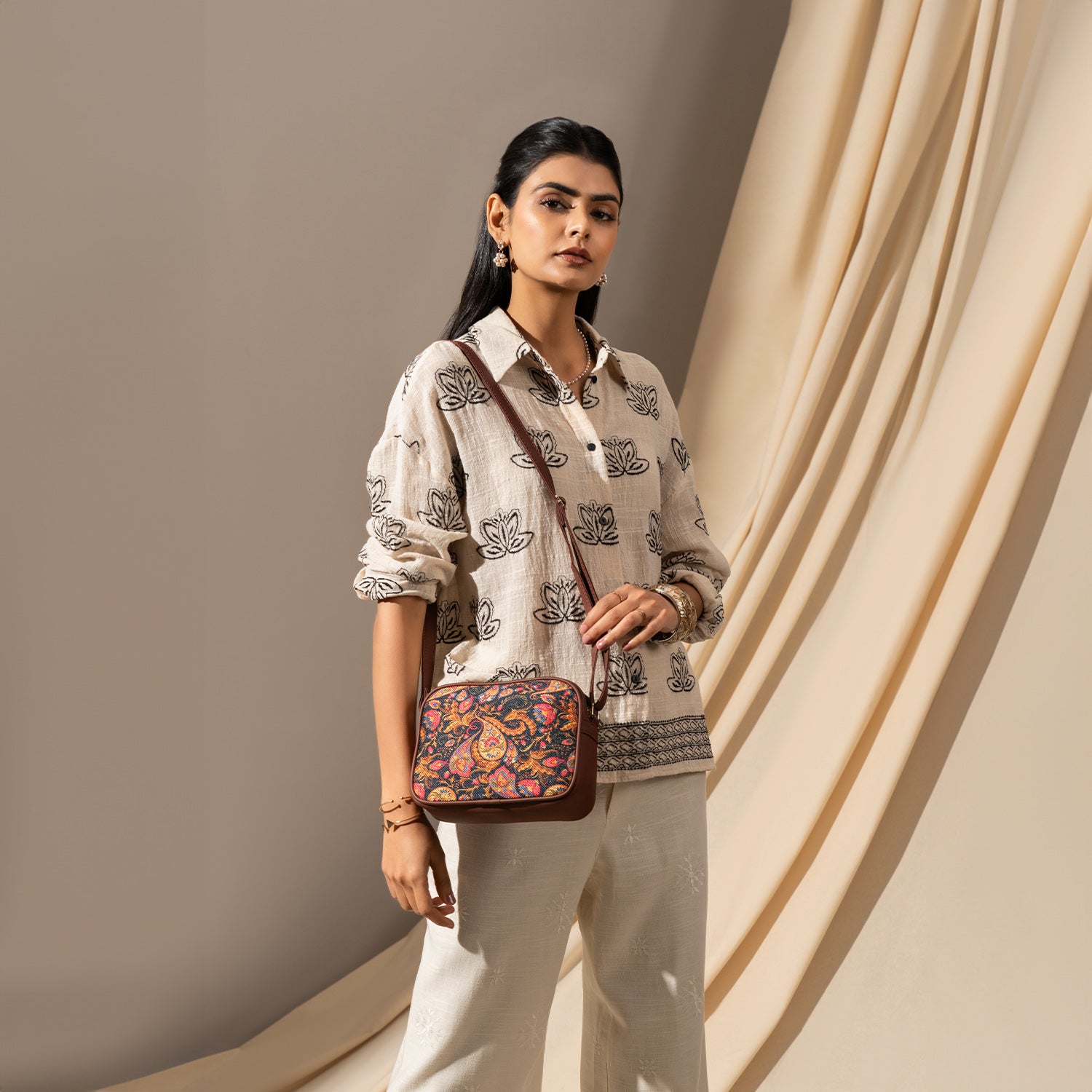 Paisley Print Sling Bag