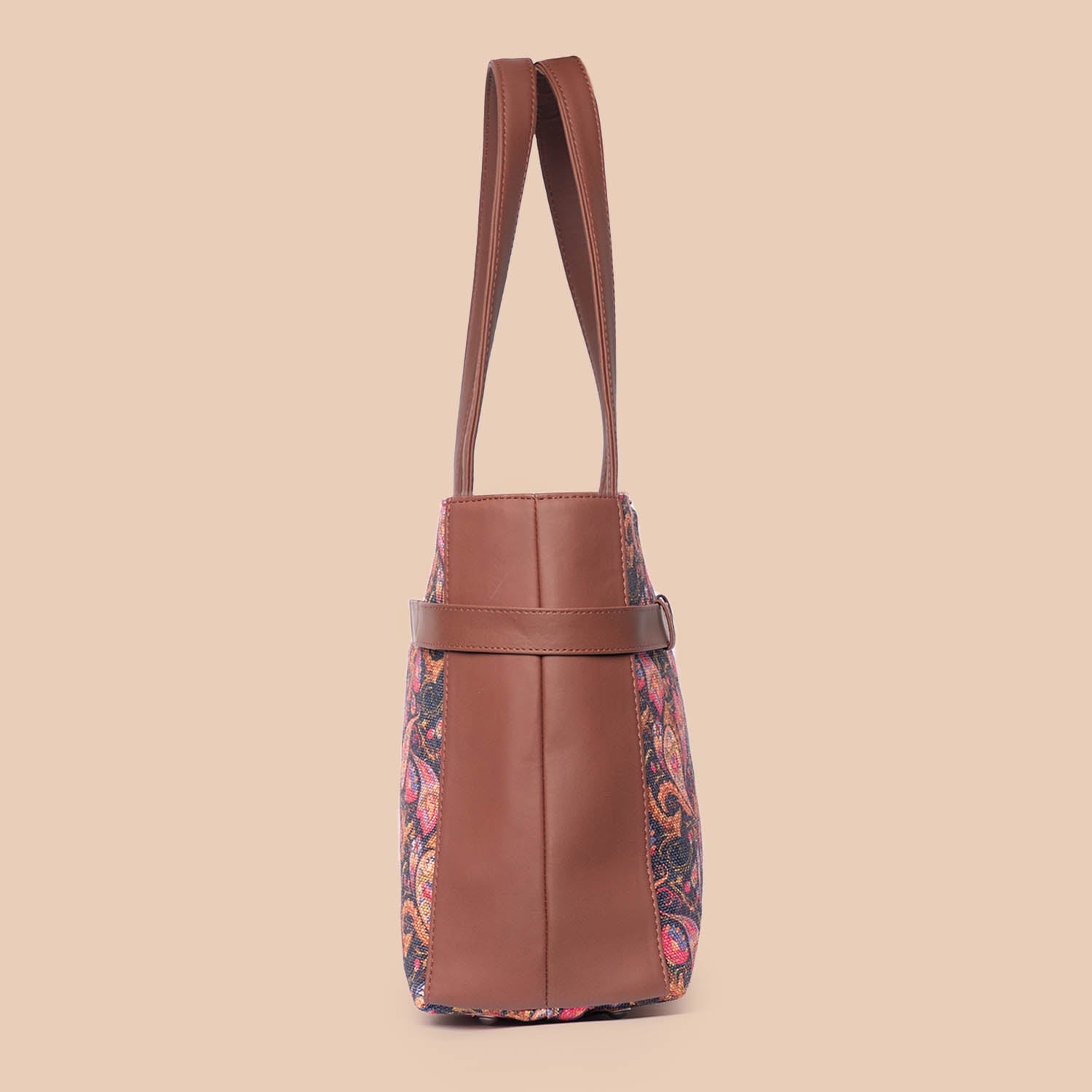 ZIP-Paisley Print Statement Office Bag