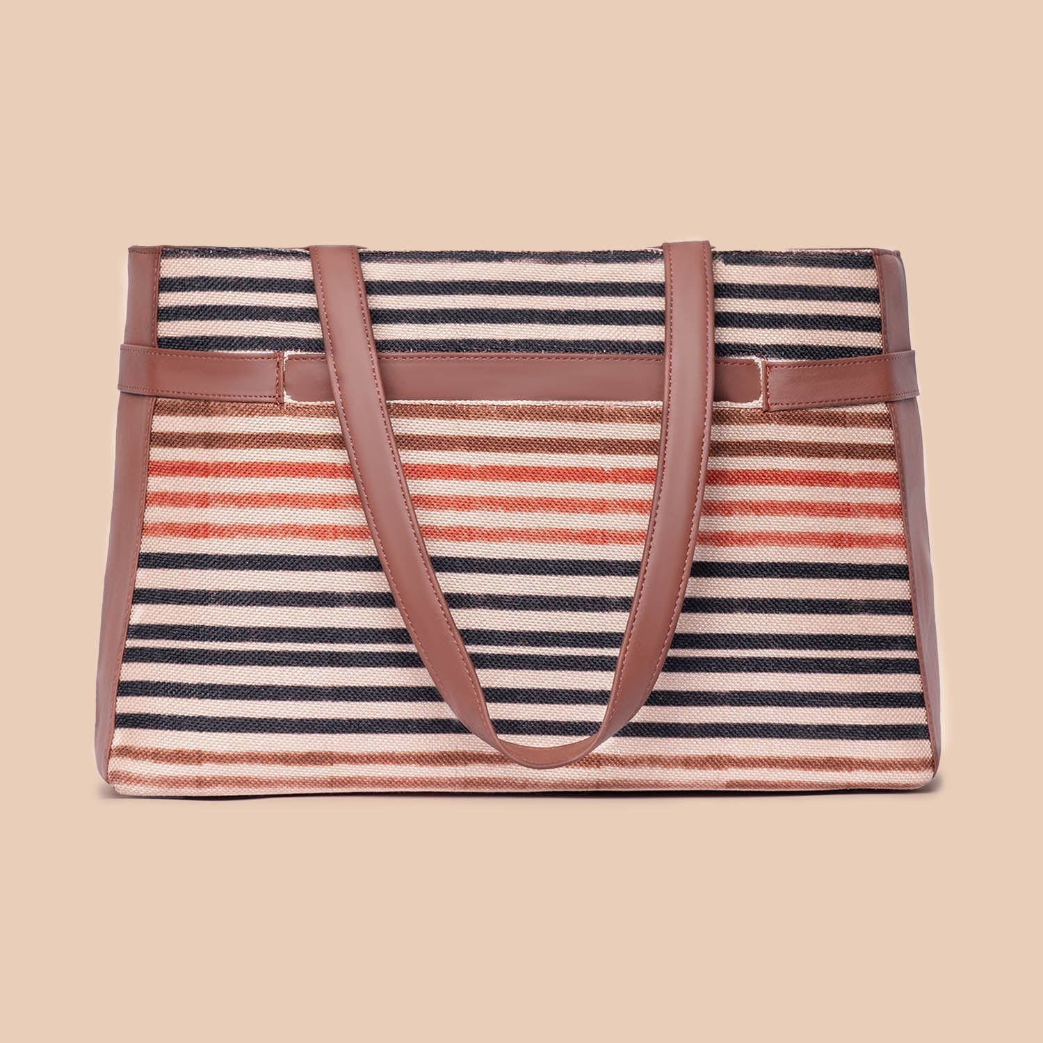 ZIP-Qutub Stripes Statement Office Bag