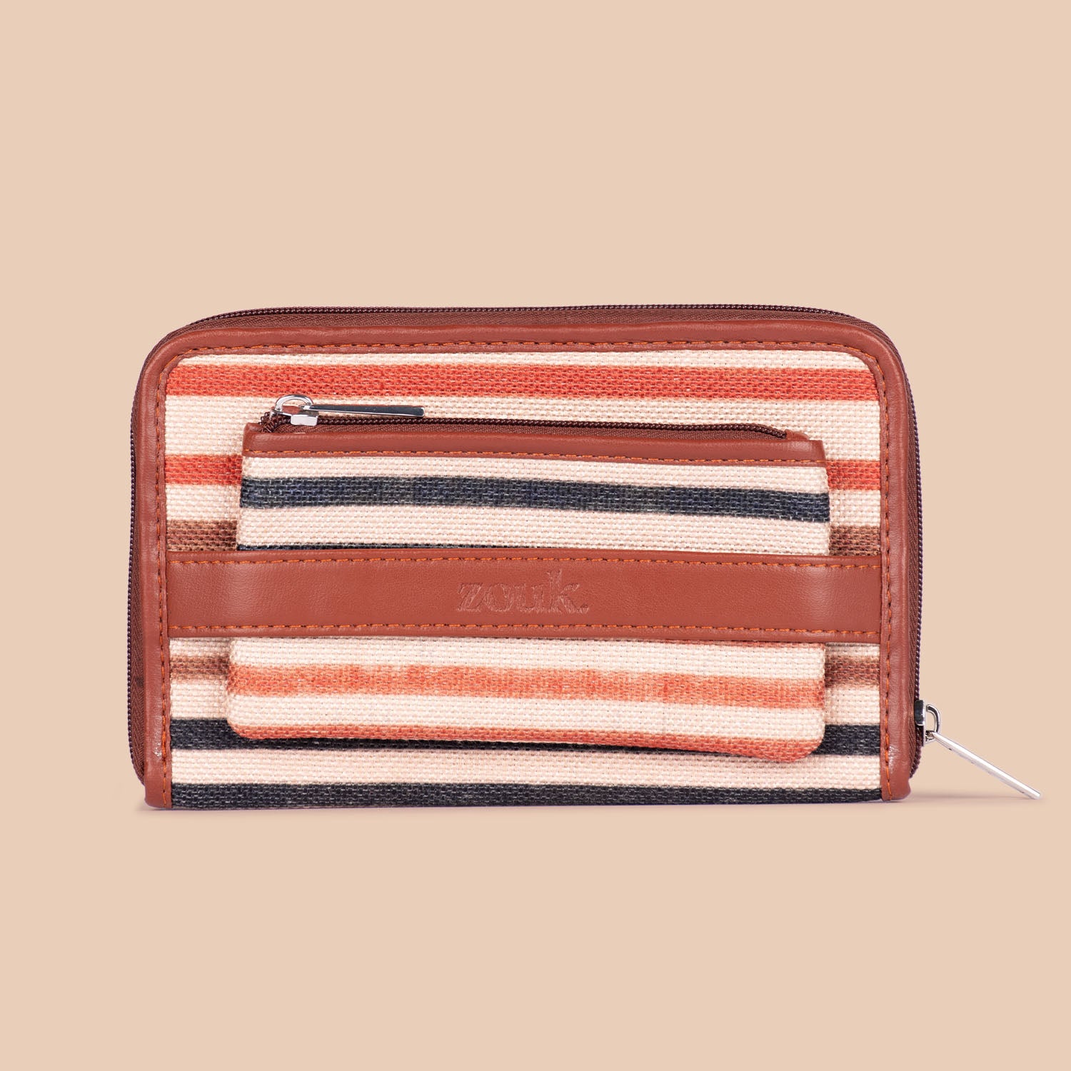 Qutub Stripes Classic Zipper Wallet