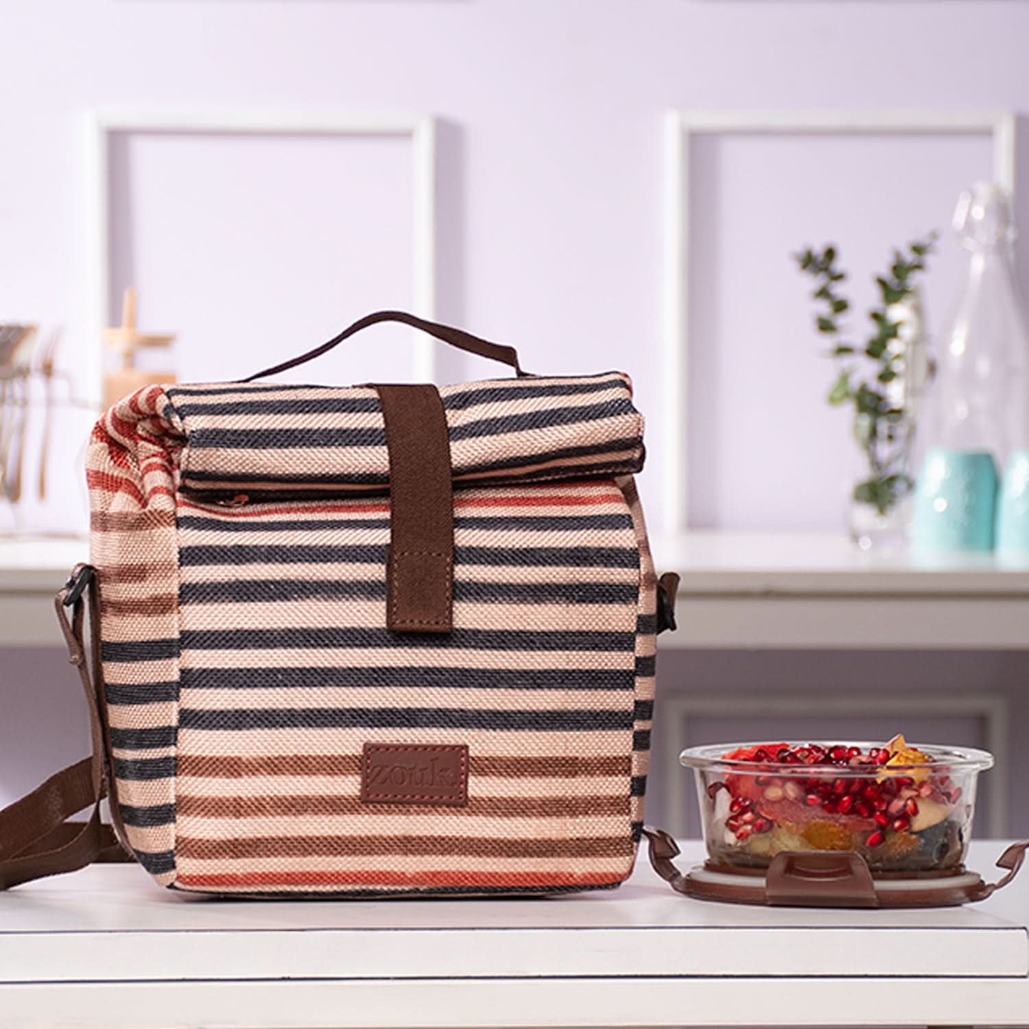 Qutub Stripes Roll Up Lunch Bag