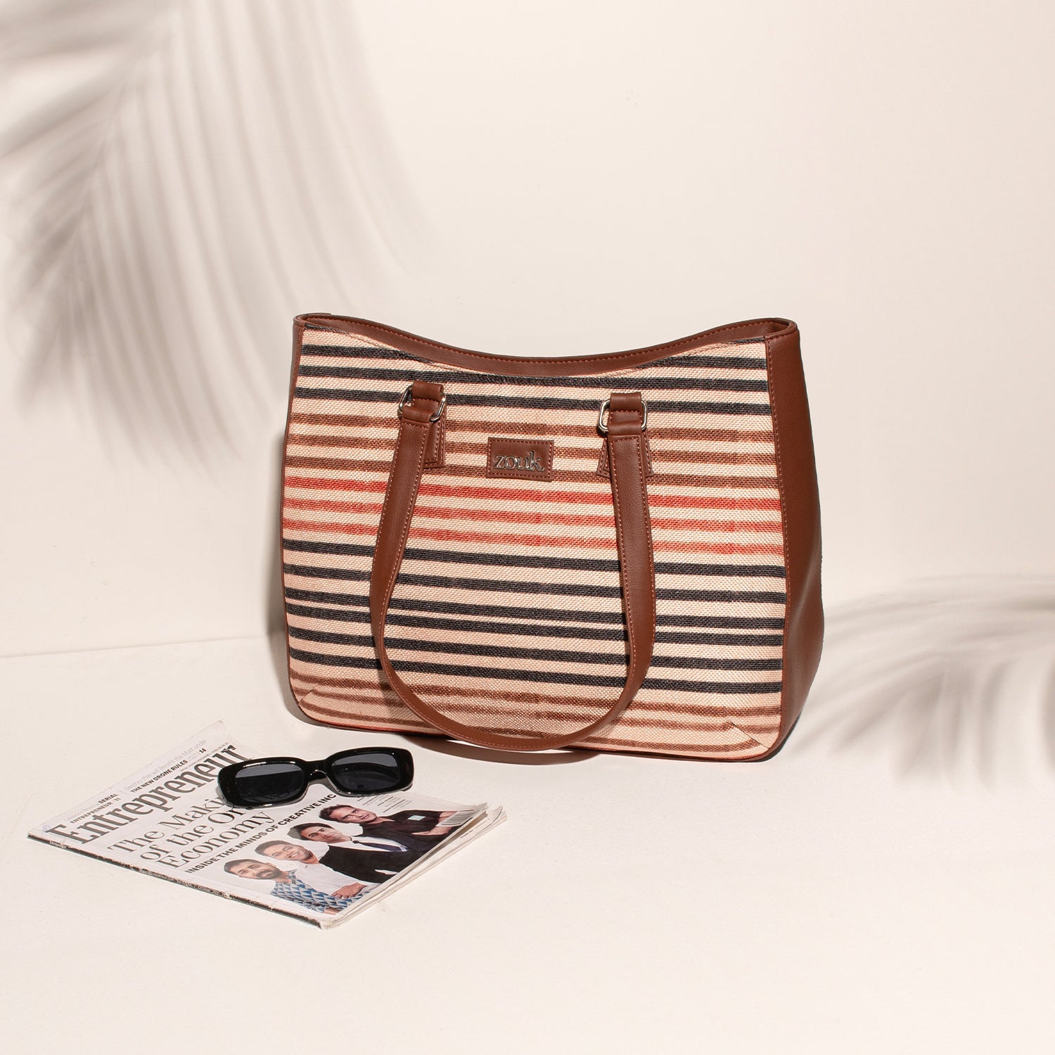 ZIP-Qutub Stripes Getaway Handbag
